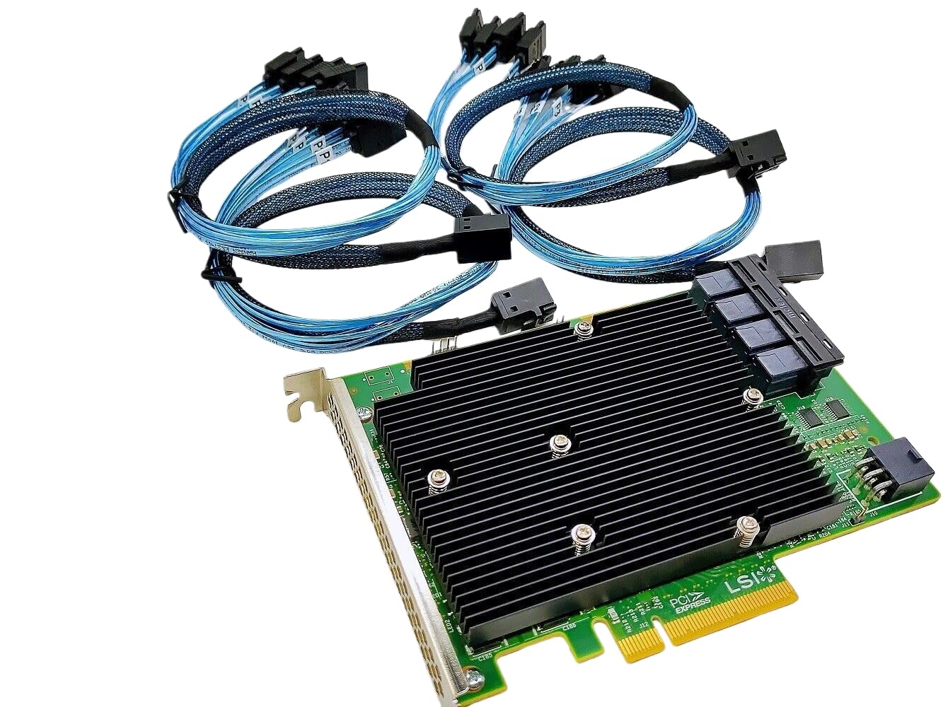 SAS9300-16i LSI 9300-16i16-Port 12Gb/s SAS-3 SAS/SATA PCIe HBA IT Model ZFS TrueNAS UnRAID 4*SFF-8643 SATA Cable