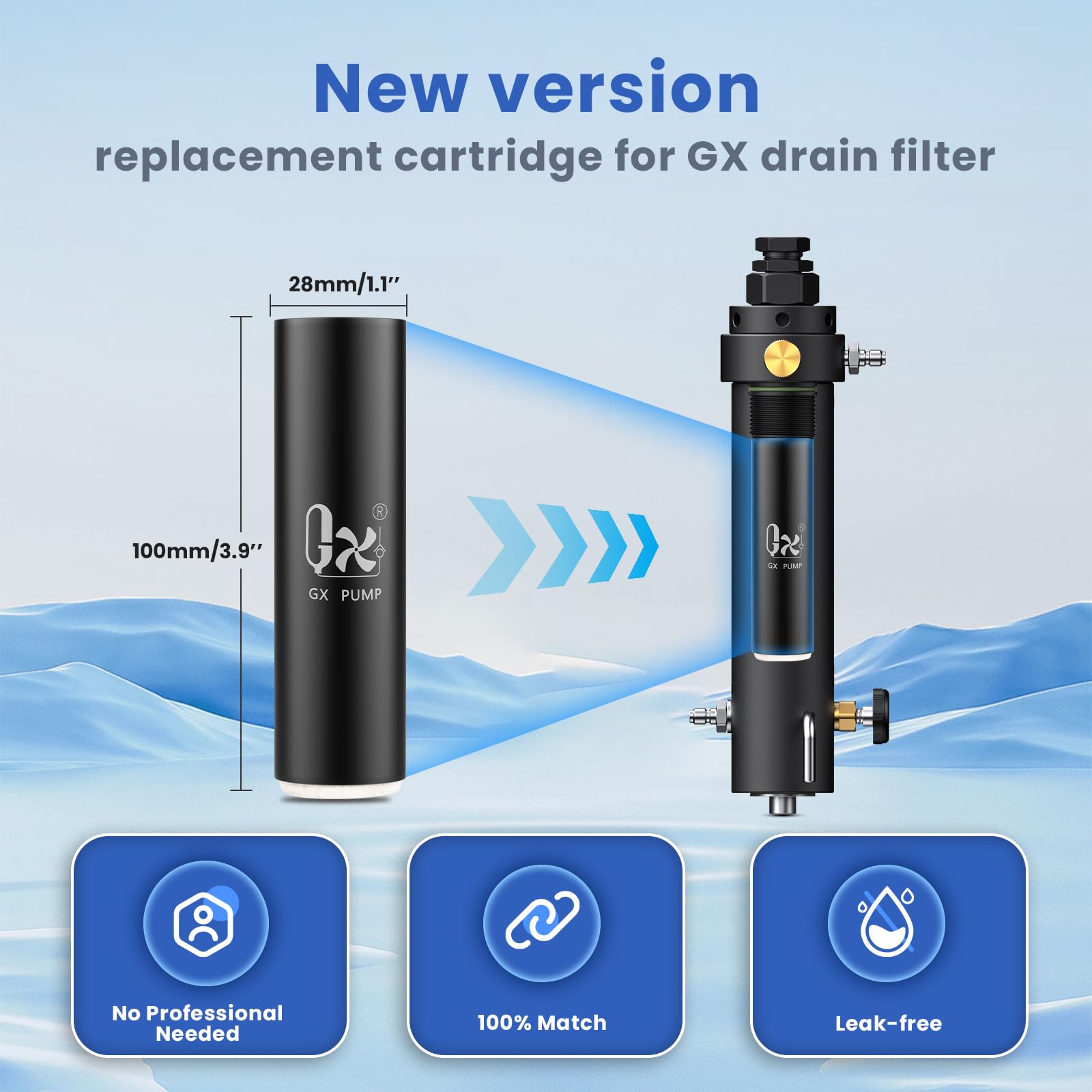 GX PUMP Zapasowe wkłady filtrujące 2-pak do filtra GX-Drain (2 sztuki)