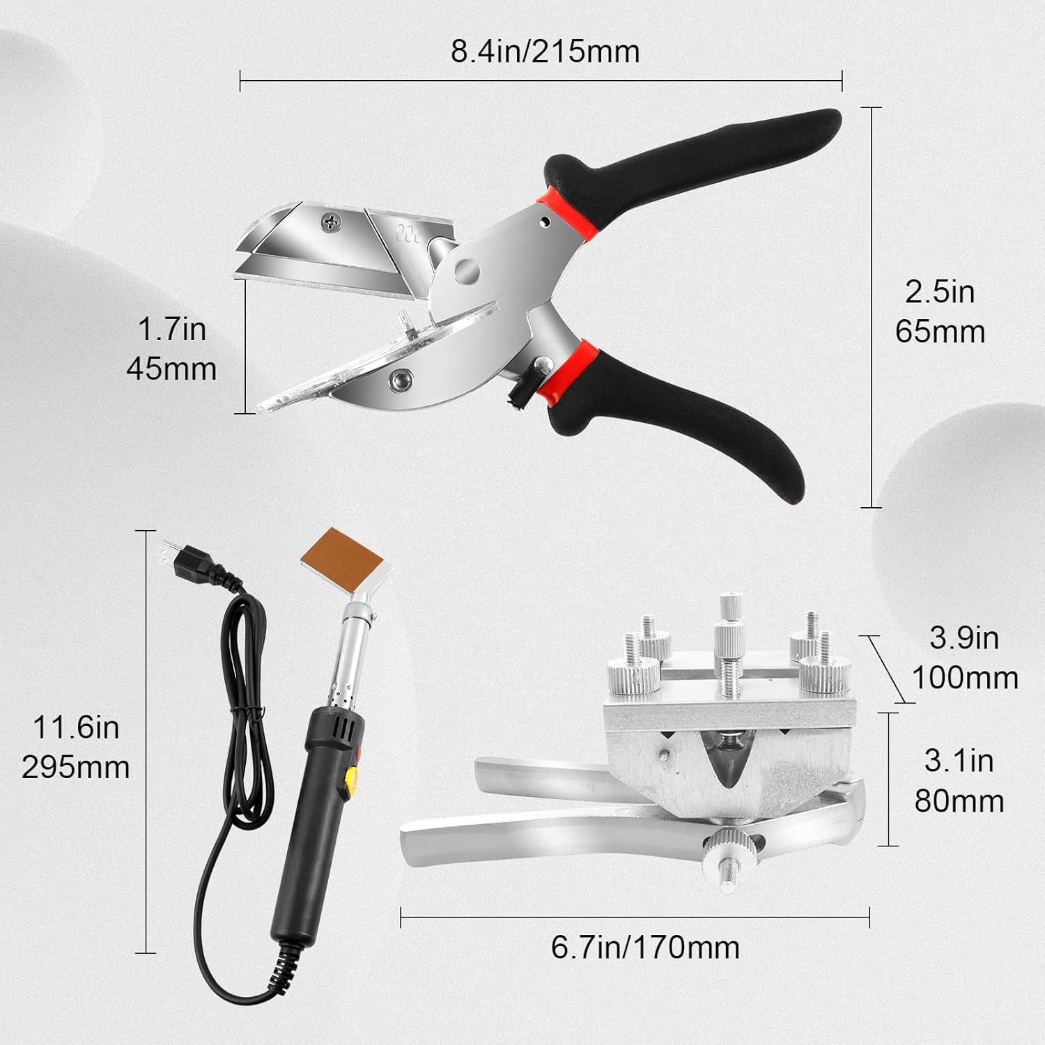 PU Round Belt Welding Machine, 150W PU Belt Welder+Scissor+Soldering Iron, Clamp Polyurethane Belt Welder, Round Belt Welder for Triangular Belts, Pentagonal Belts, Pu Round Belts