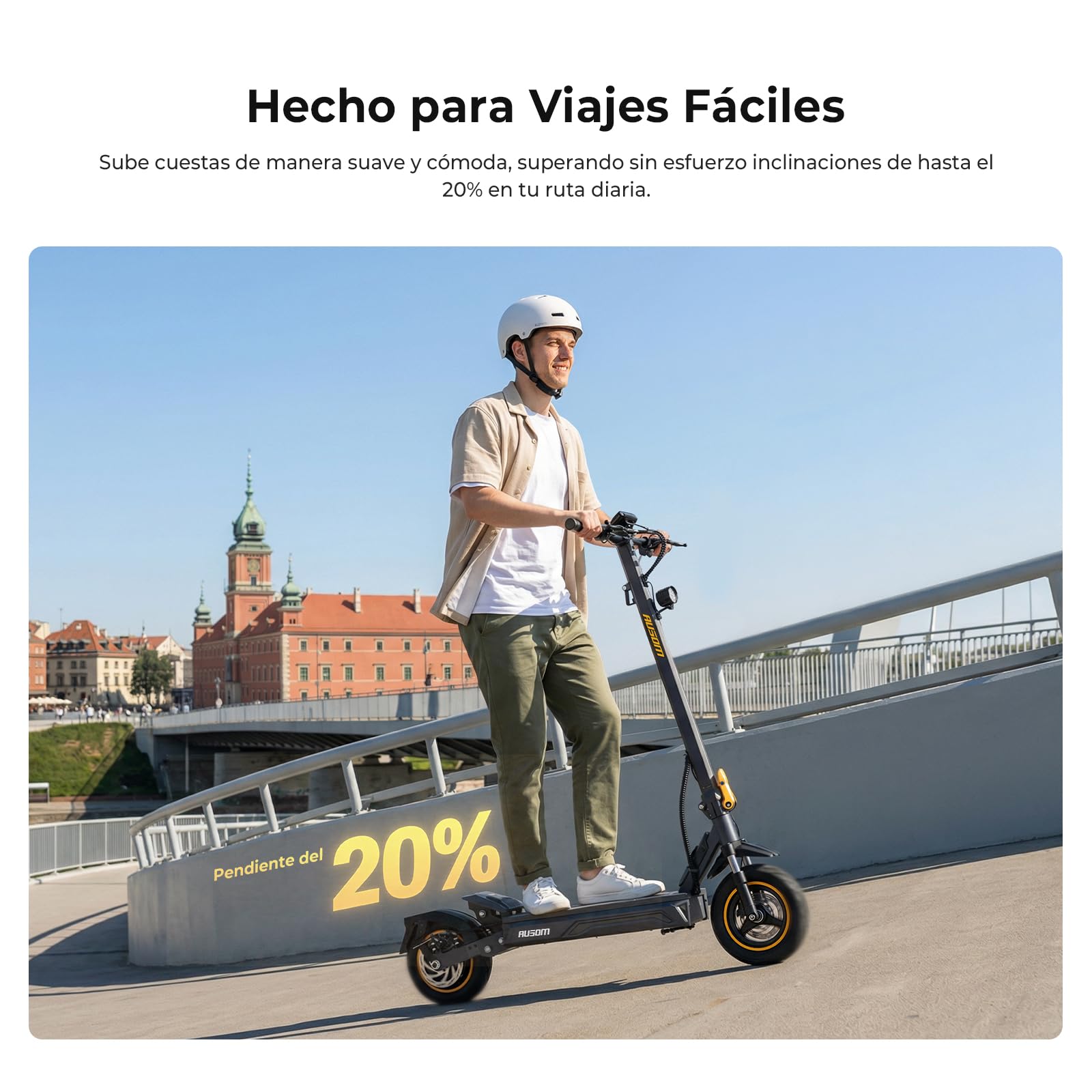 Patinete Eléctrico Ausom K20/K20 Pro, 90KM /70km Autonomía, Batería 48V, Suspensión ShocFree, Neumáticos 10", Frenos de Disco+E-ABS, Scooter eléctrico
