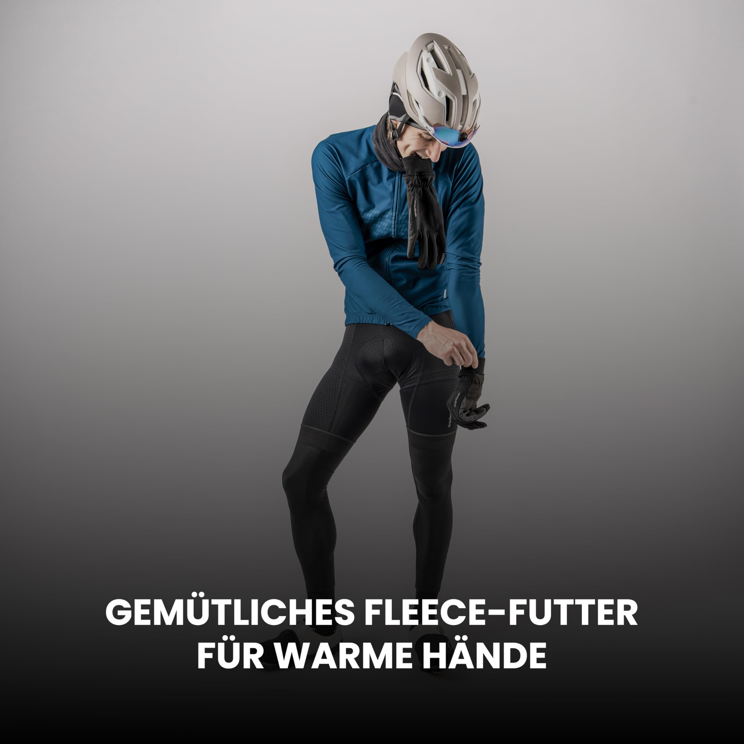 GripGrab Windster 2 Winddichte Winter Fahrradhandschuhe Gepolstert Warm | Winddicht, Fleecefutter, Gel-Polsterung, atmungsaktiv - für Rennrad, MTB und Gravel Radsport, langes Strickbündchen