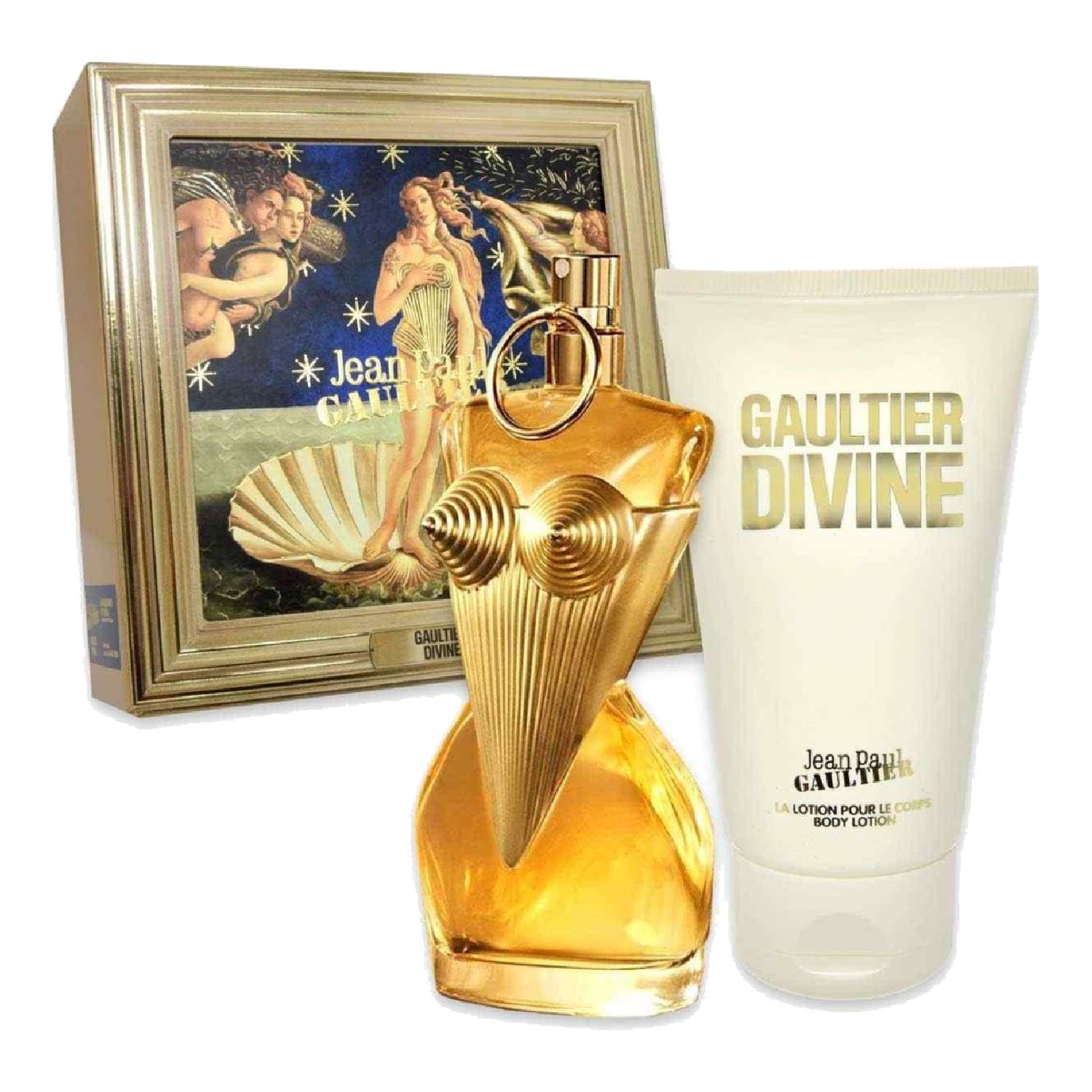 Jean Paul Gaultier Gaultier Divine Geschenkset für Damen, Eau De Parfum Spray 50 ml und parfümierte Körpercreme 75 ml
