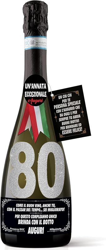 Bottle of Prosecco D.O.C. Millesimato for a friend's 80th birthday