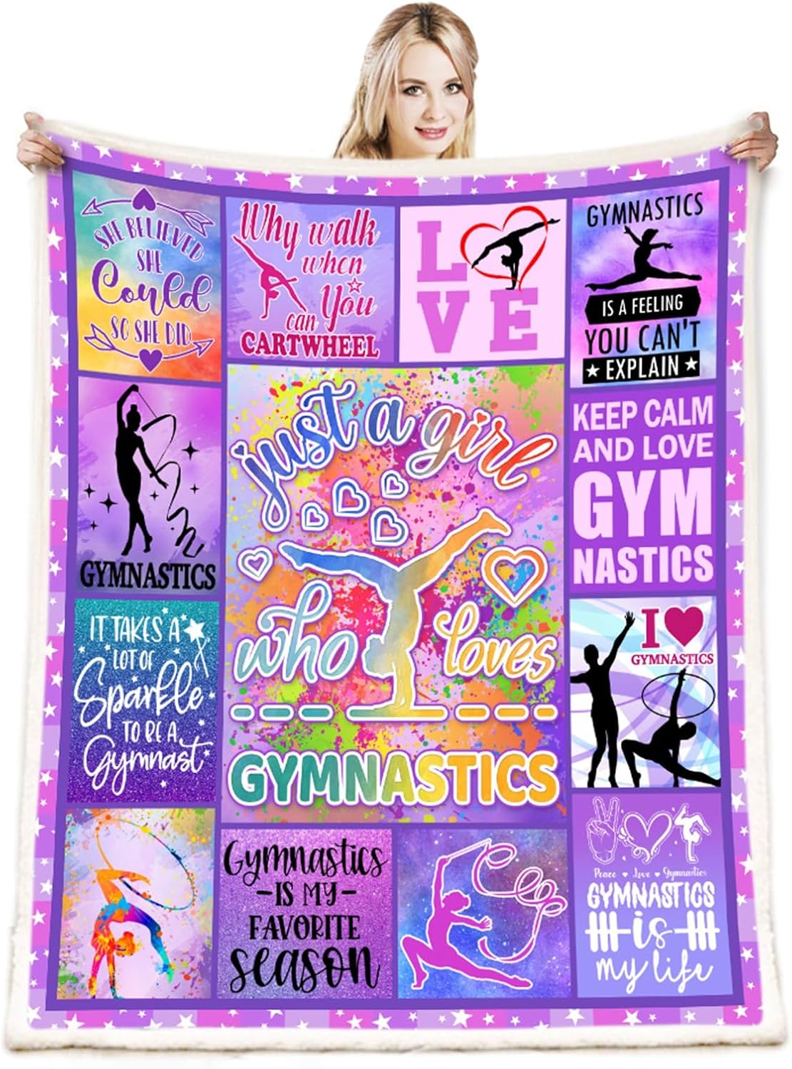 Gymnastics Gifts for Girls, Girls Gymnastics Blanket Gifts
