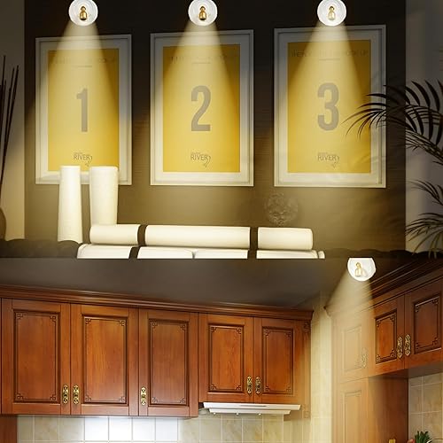 Miniatura 6 de HOFUY Foco inalámbrico que funciona con pilas, luz LED regulable con control remoto, luz blanca cálida de 3000 K, luz de enfoque vertical para