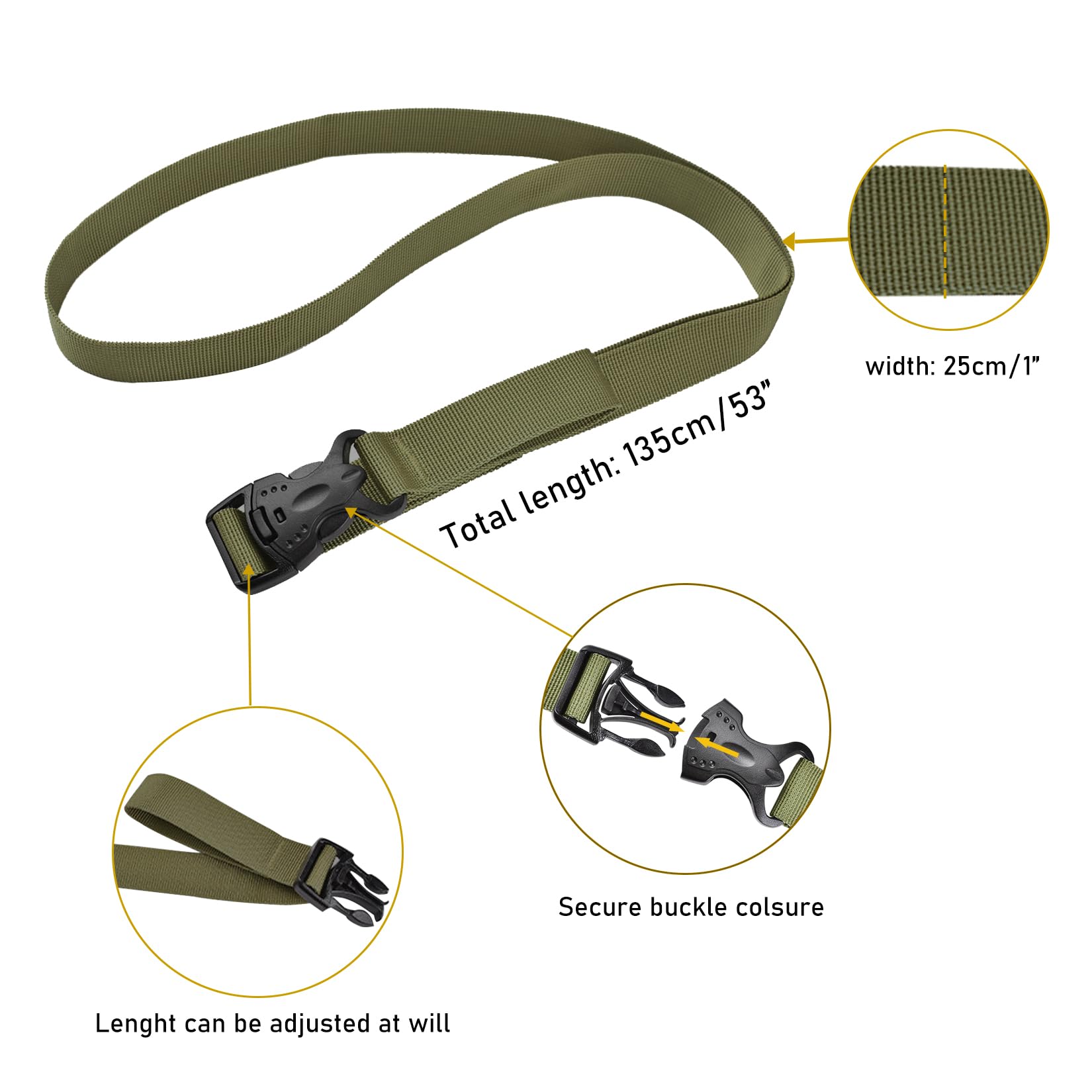 Outdoor Equipment Securing Straps 4-Pack Tie Down Straps - 53" X 1" Quick Release Lashing Straps For Travel, Camping & Storage Multi-purpose Tie Downs