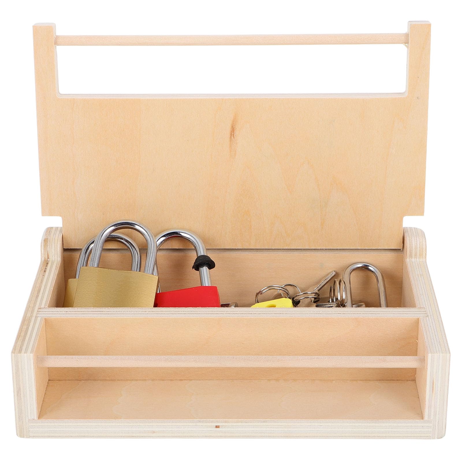 Juguete Montessori de Madera y Metal Candado y Llave para Niños
