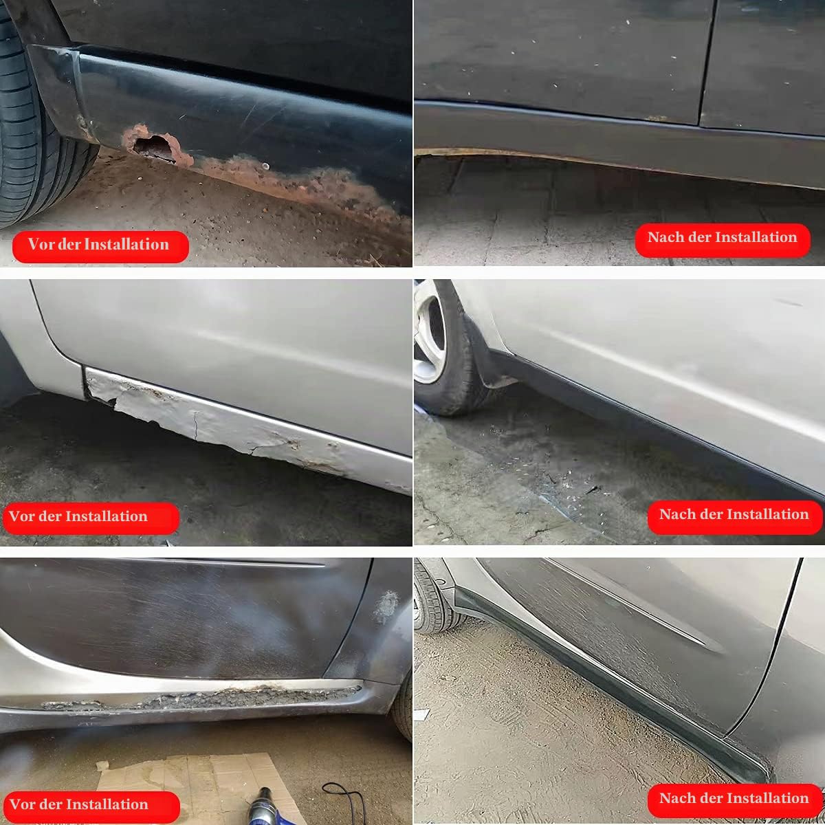 Seitenschweller für Autos, universell, universeller Seitenschweller, Autoschutz, Kratzfest, universeller Gummi-Seitenschweller, Kantenschutz für Limousinen, LKW, SUV, Stoßstangenschutz aus Gummi