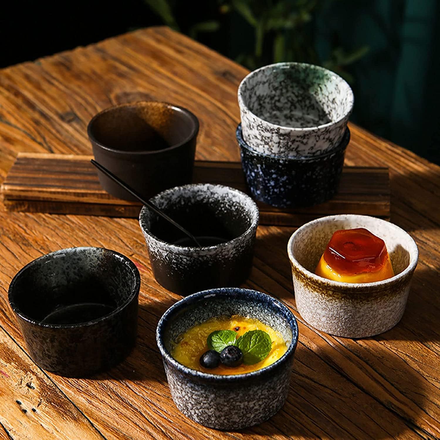 Tazón de Sopa, Tazón de arroz, Tazón de Desayuno, Juego de ramequines, 120 ml, Ramekins de Creme Brulee, Plato de soufflé Platos a Prueba de Horno, Ramekins de soufflé, Ramekins for freidora de Aire,