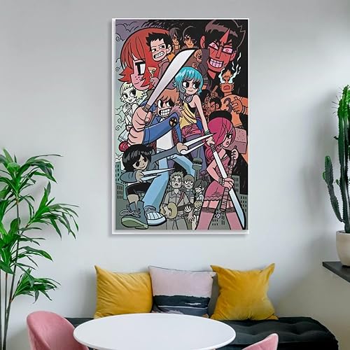 Miniatura 6 de Scott Pilgrim - Póster artístico de personajes de cómics de peregrinos y lienzos, arte de pared, póster de sala de estar, dormitorio, Pai, póster de