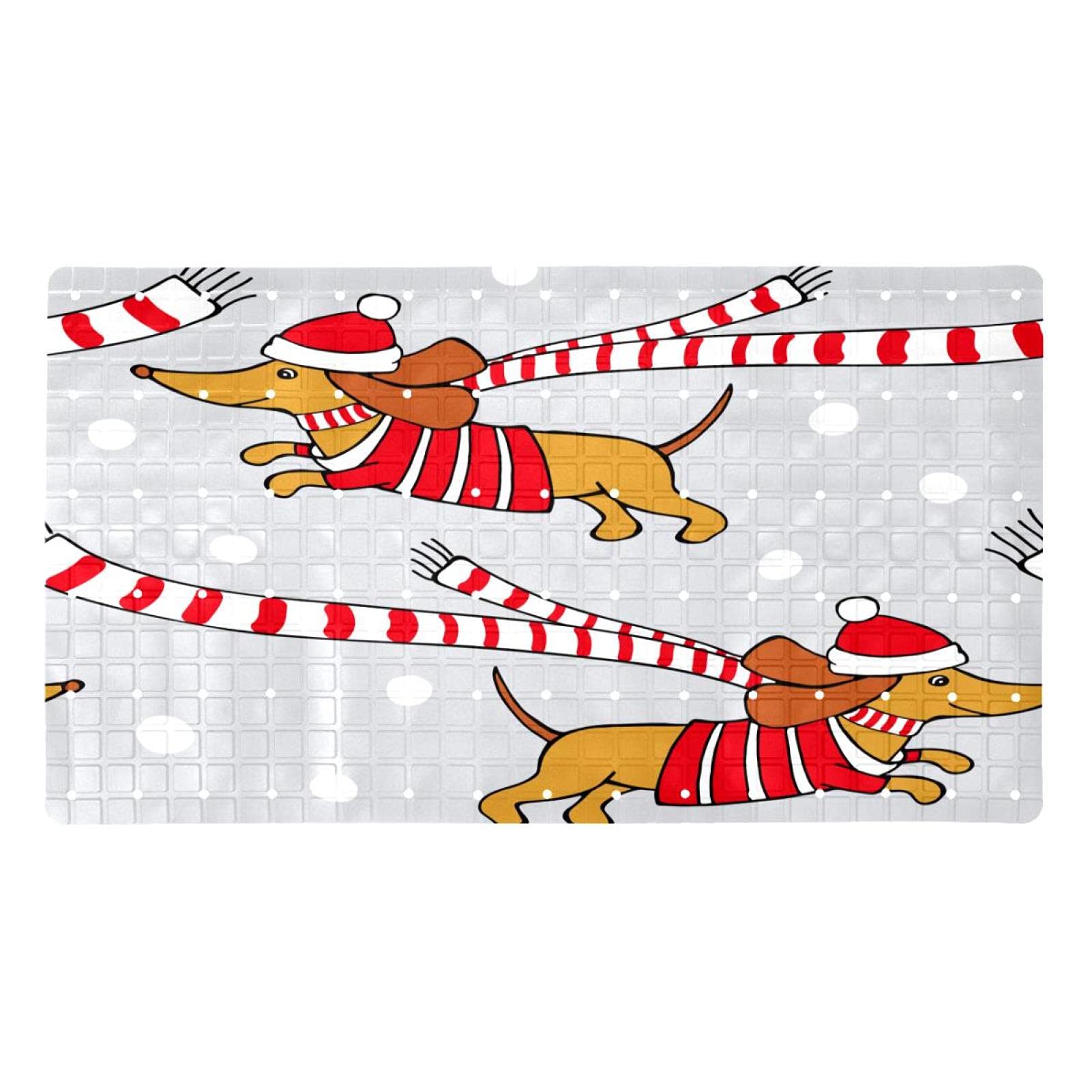 Tapis de bain antidérapant 71 x 40 cm Happy Twin Dog motif chien