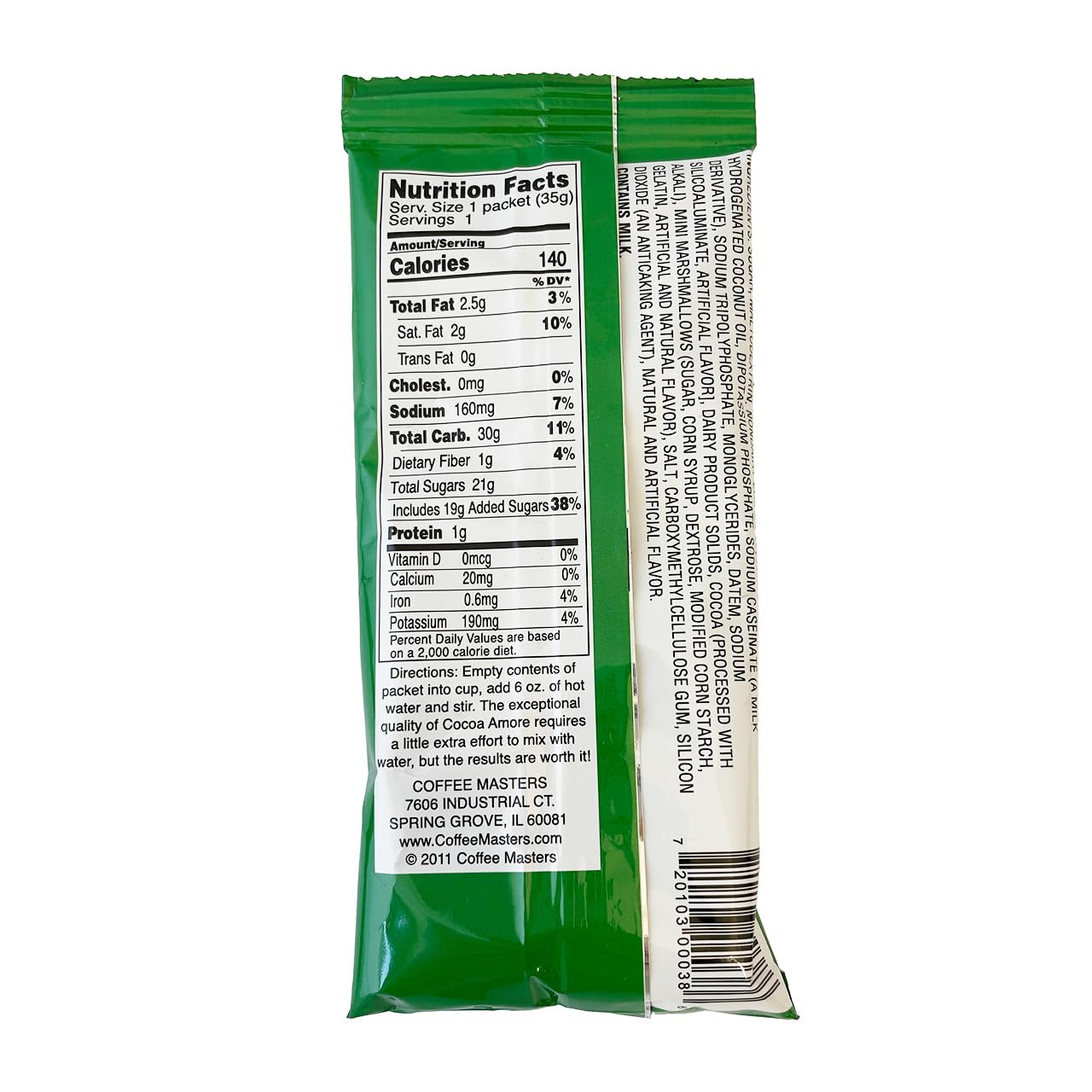 Cocoa Amore Holiday Christmas Cocoa Assortment Gourmet Cocoa 48 Single Serve 1.25 oz Packets