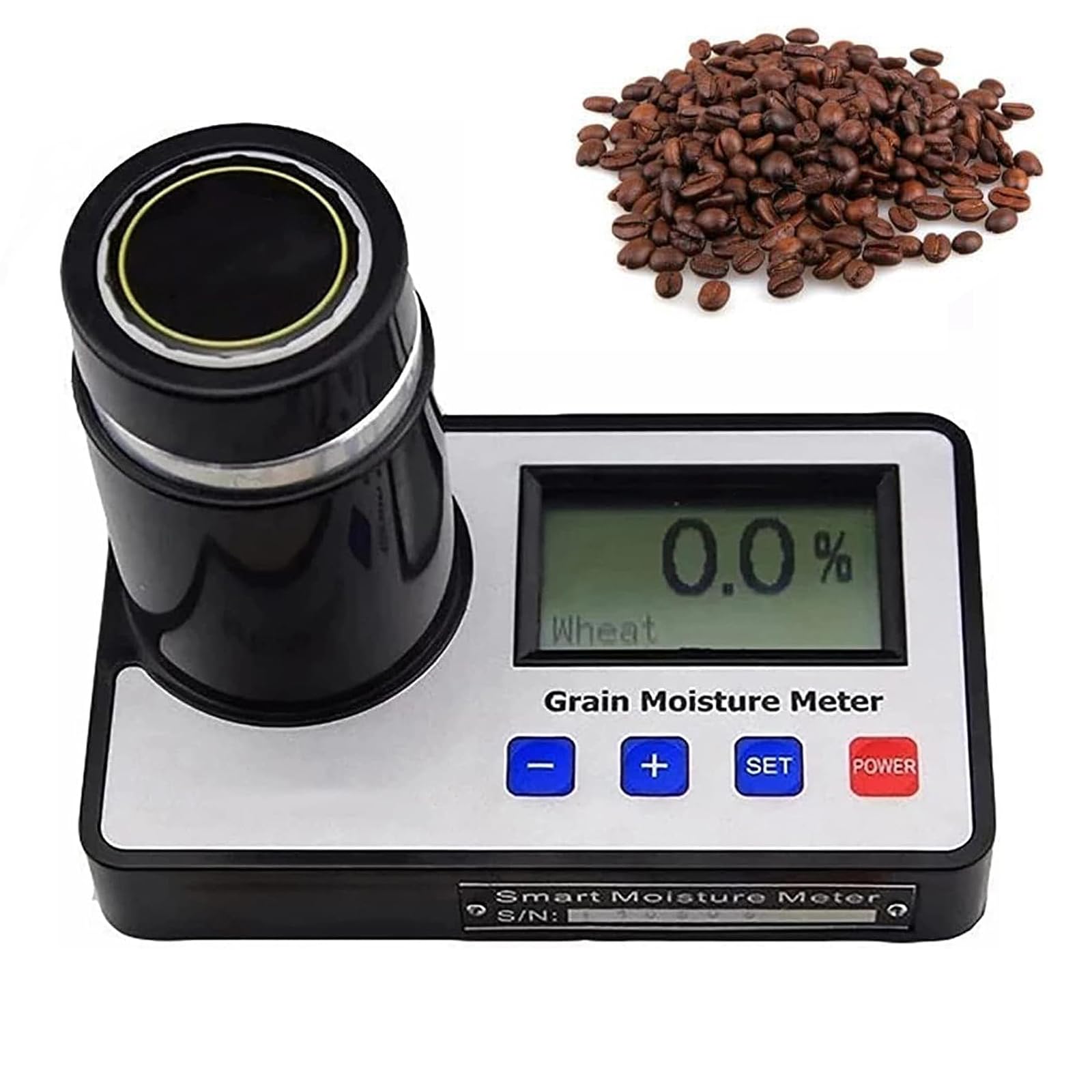 Misuratore di umidità per chicchi di caffè, analizzatore di cereali con LCD, compensazione automatica della temperatura, errore <0,5%, spegnimento automatico, per aziende agricole e fabbriche