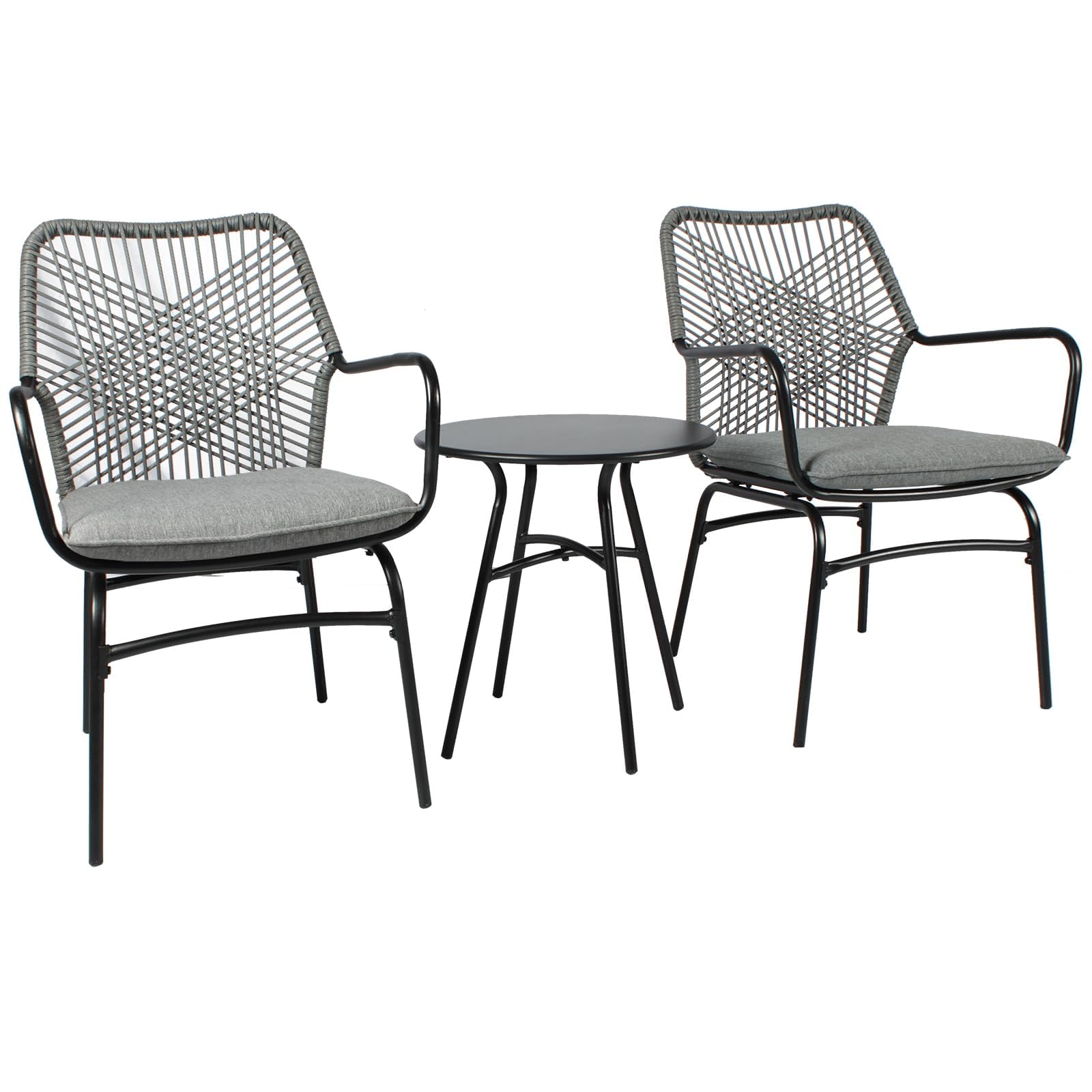 RANSENERS Ensemble de Bistro Balcon 3 Pièces - 2 Chaises et 1 Table - Parfait pour Les Loisirs dans Le Jardin ou sur Le Balcon