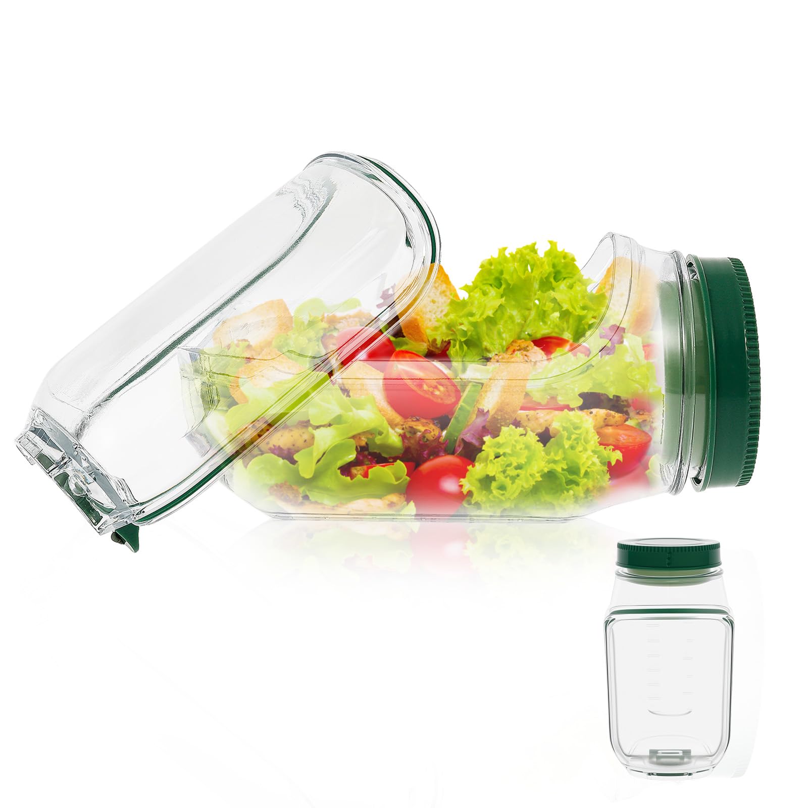 VAVPUP Original Salad Pod - 700ML Side Open Design with Leakproof Dressing Container,Microwave/Dishwasher/Freezer Safe for Meal Prep & Travel,Ideal for Home,Outdoor & Party Use (1pcs)
