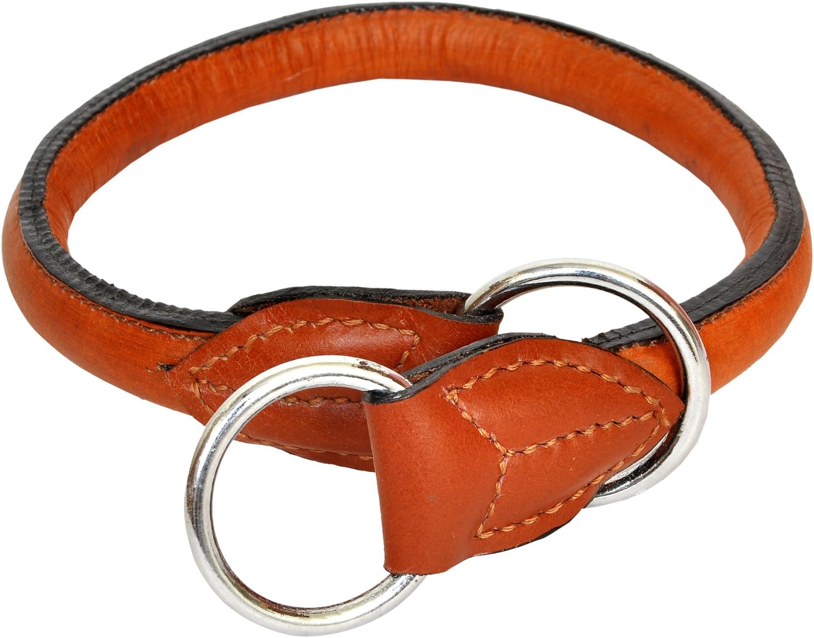 Wonder Wish Pure Leather Choke Dog Collar Brown