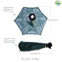 ttfisher Fishing net Trap Portable Folded Foldable Crab net cast dip Bait Fish Shrimp Crawfish langostino cage mesh Automatic (Small Size,Pack of 2,for Kids) gallery image