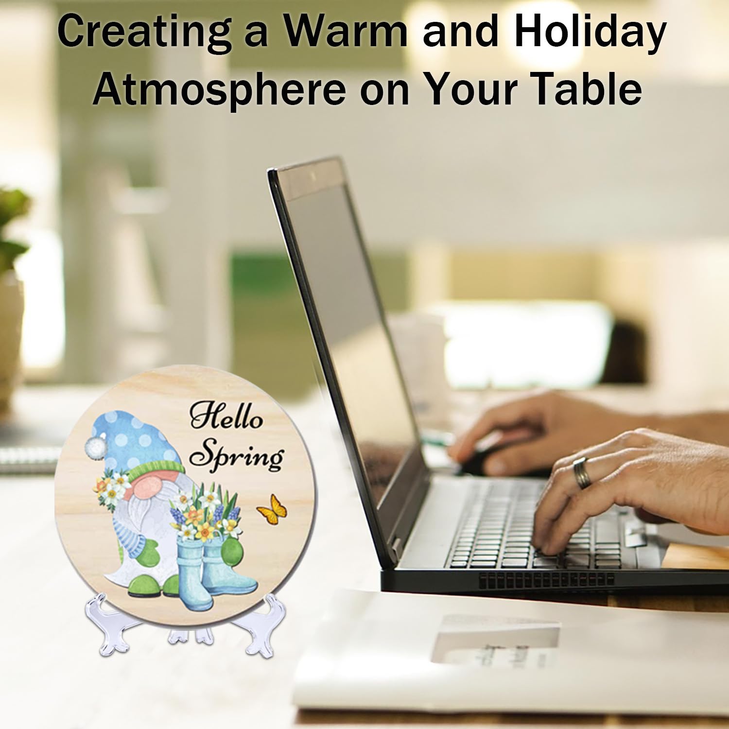 4in Interchangeable Home Table Signs with Seasonal Icons image 5