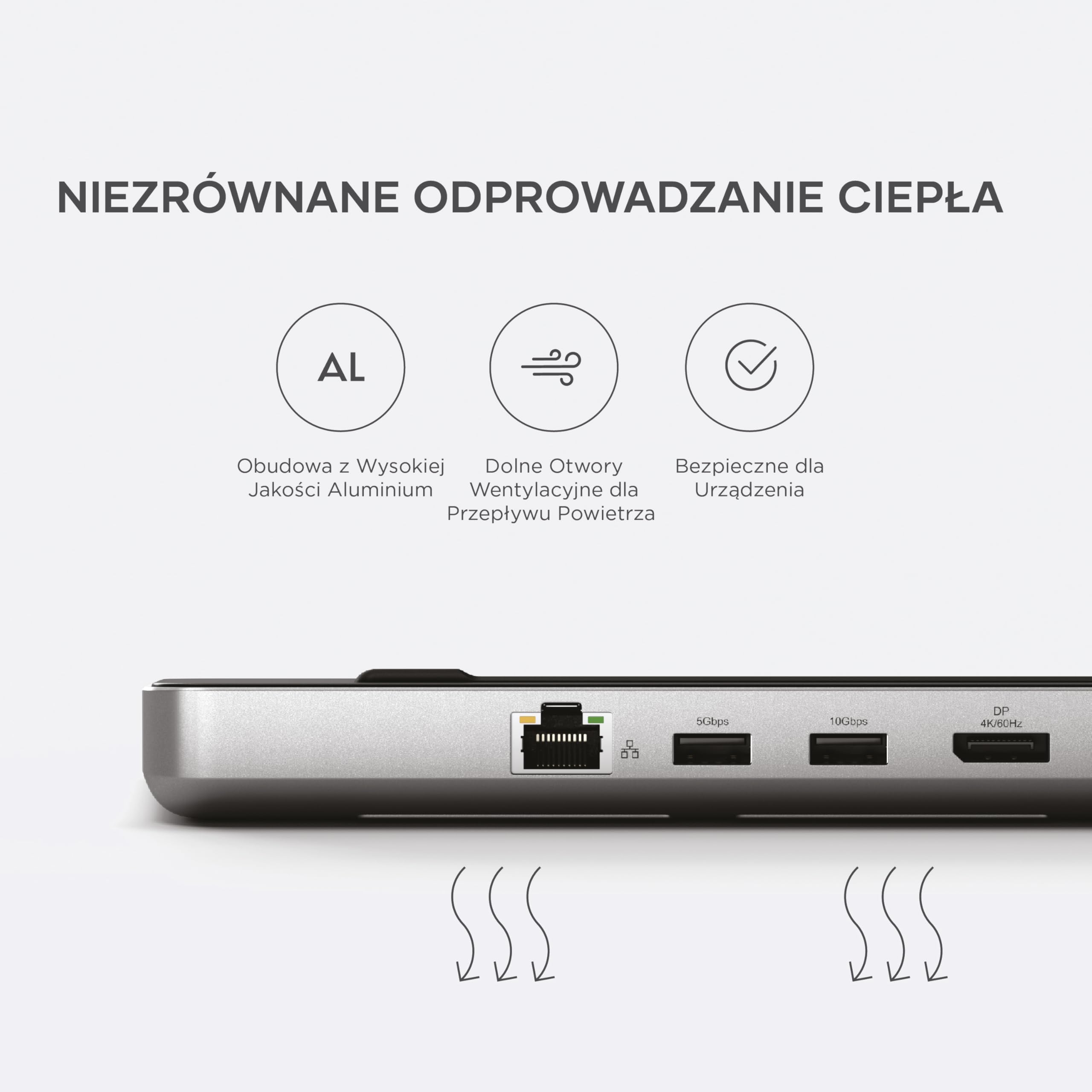 SATECHI Dual USB-C Stacja Dokująca i Podstawka, Stacja Dokująca z 2x 4K HDMI, Displayport, USB-C i USB-A, Ethernet, SATA i Obudową SSD NVMe – do MacBook Air i Pro i innych