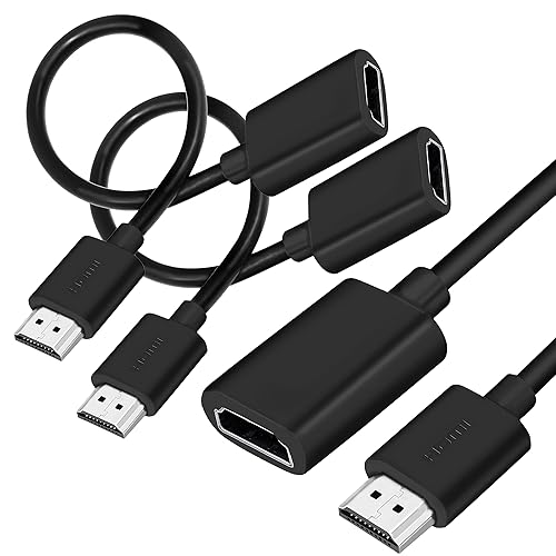 SaiTech IT Paquete de 2 cables de extensión HDMI macho a hembra de 19 pines, compatible con 4K 1080P, extensor HDMI, convertidor compatible con TV
