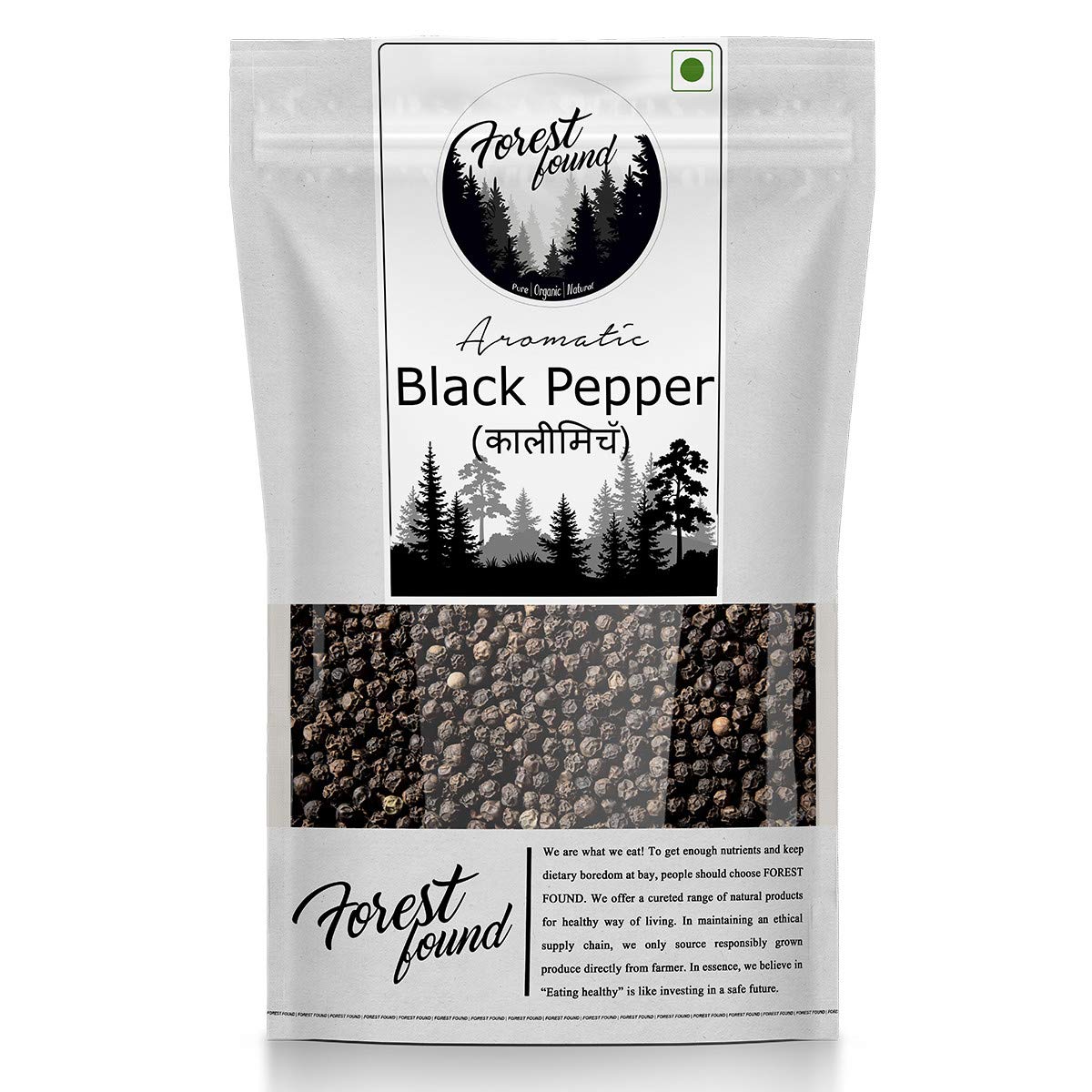 Whole Black Pepper | Bold Kali Mirch Sabut from Kerala | Natural | No Artificial Additives, Preservatives | Ideal for Curry, Soup, and More (Pack of 1, 400g)