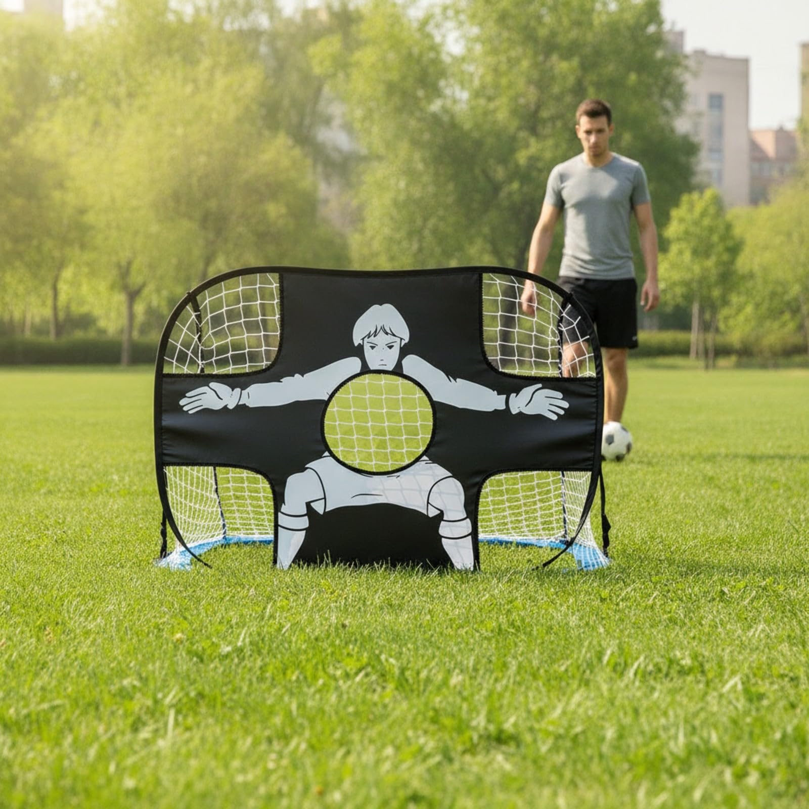 da Calcio Bambini Pieghevole con Bersaglio Centrale E Laterali Rete Inclusa Struttura Stabile Leggera per Allenamento Calcio Bambini Esercizi di Adatto Palestra Giardino Esterno