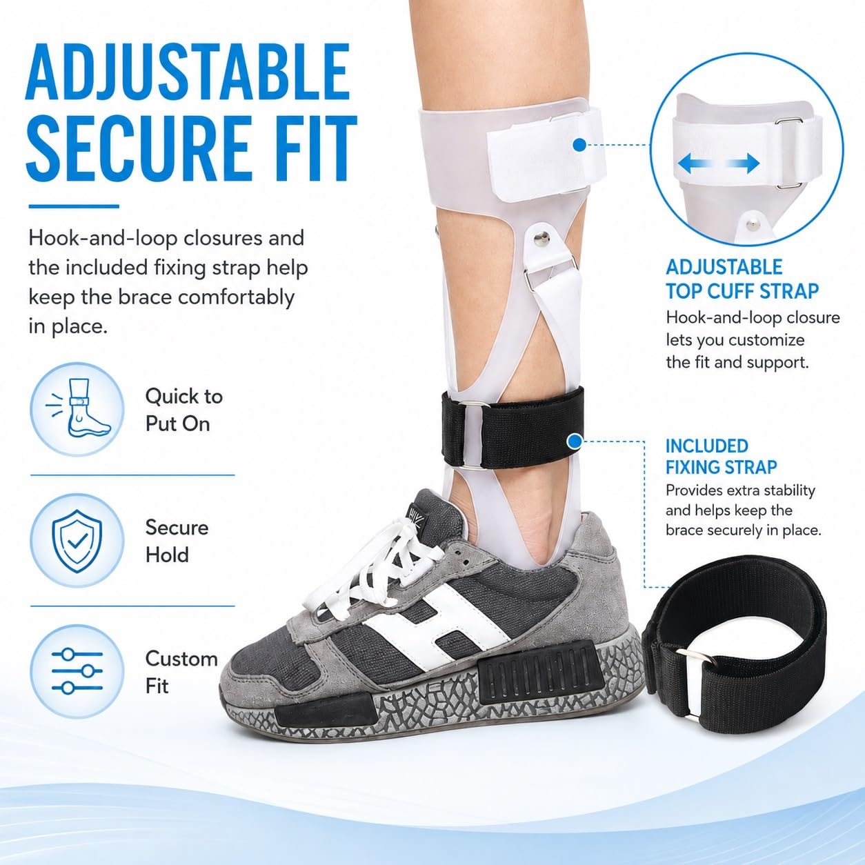 Genérico Férula AFO para pie caído con Correas Ajustables, para Deporte y Caminar a Diario, Modelo CJDW1054 (Left S)