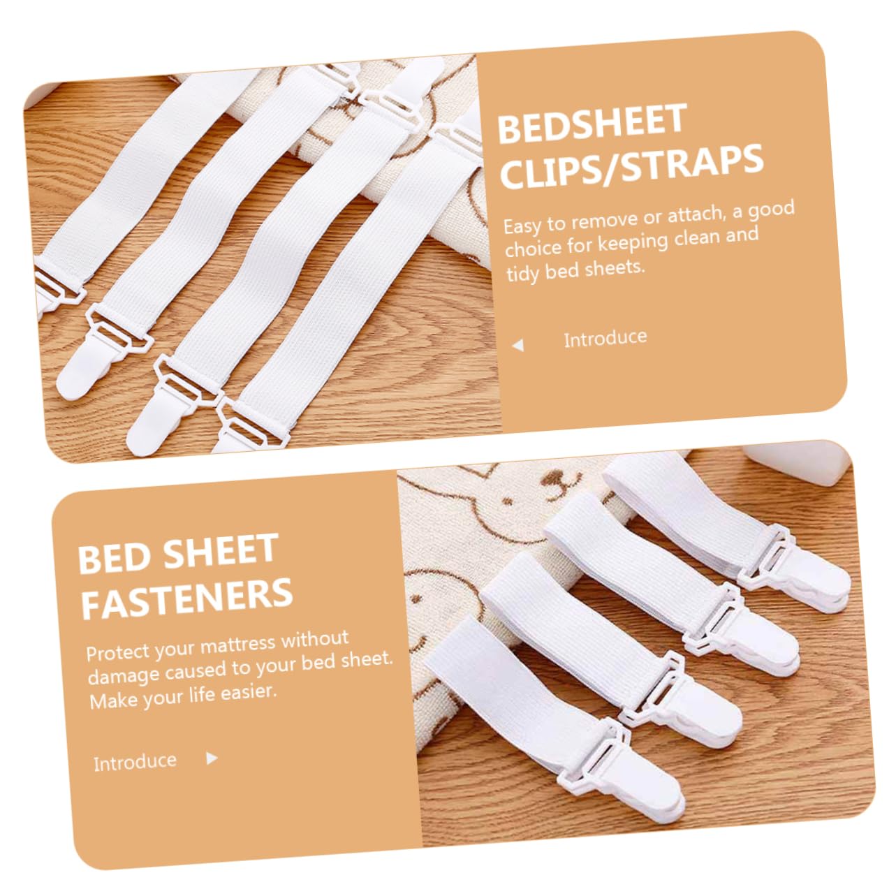 Cabilock 5 Sätze Bettlaken-Clip Spannbettlaken Halter Spannbetttuch Halter Spannbettlakenhalter Verstauen Einstellbar Bettlakenklammern/-Riemen Bett-hosenträger Plastik Weiß 20 Stück * 5