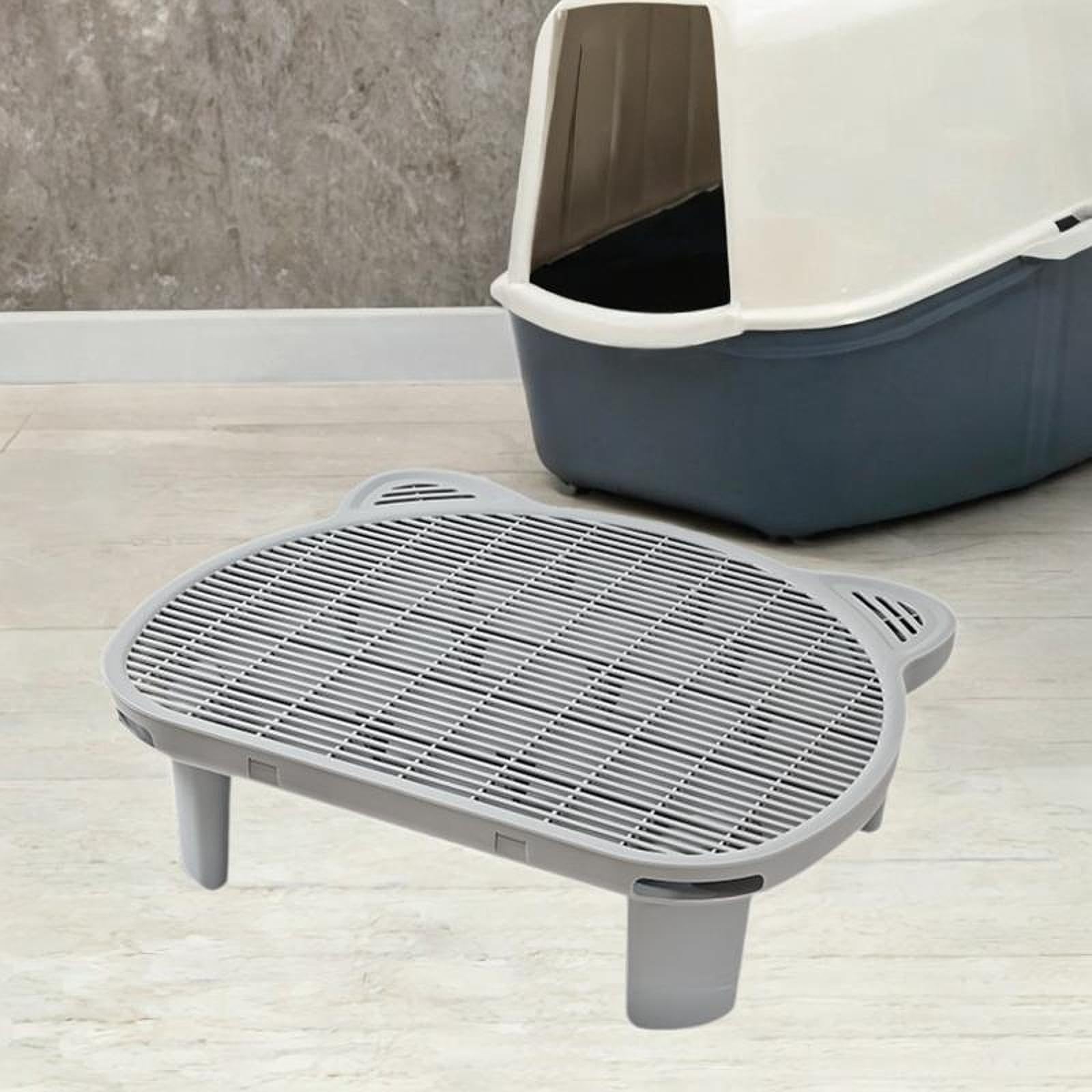 Tapis pour Litière de Chat, Tapis Récupérateur de Litière, Rampe pour Bac à Litière, Facile à Nettoyer, Double Couche, Accessoire pour Animaux, Gris