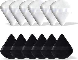 Velour Triangle Powder Puff 12Pcs, Soft Reusa...