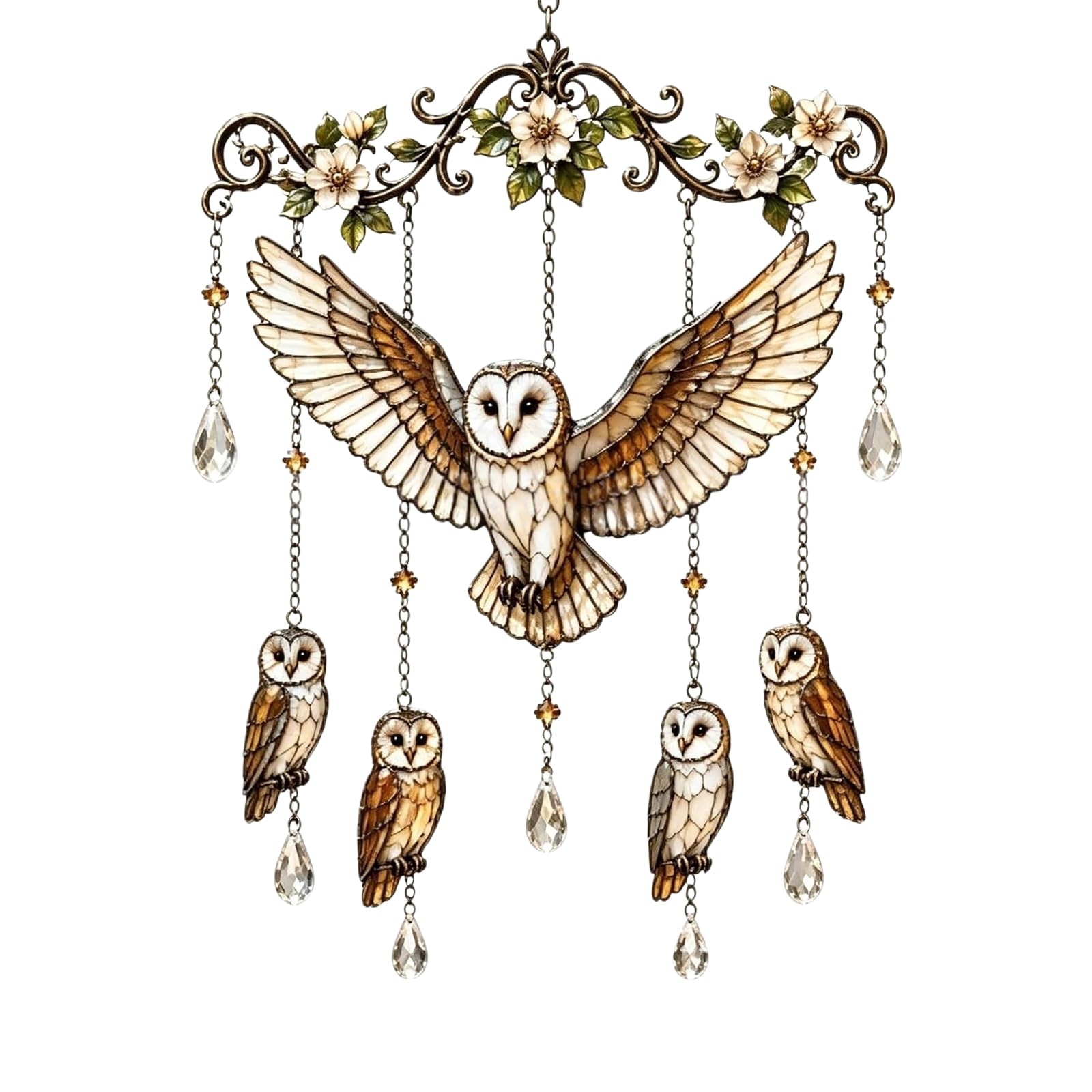 Crystal Suncatchers Window Hanging Birds Shape Sun Catchers Hanging Rainbow Makers Wind Chimes for Yard Garden Ornament Wind Chimes for Outside