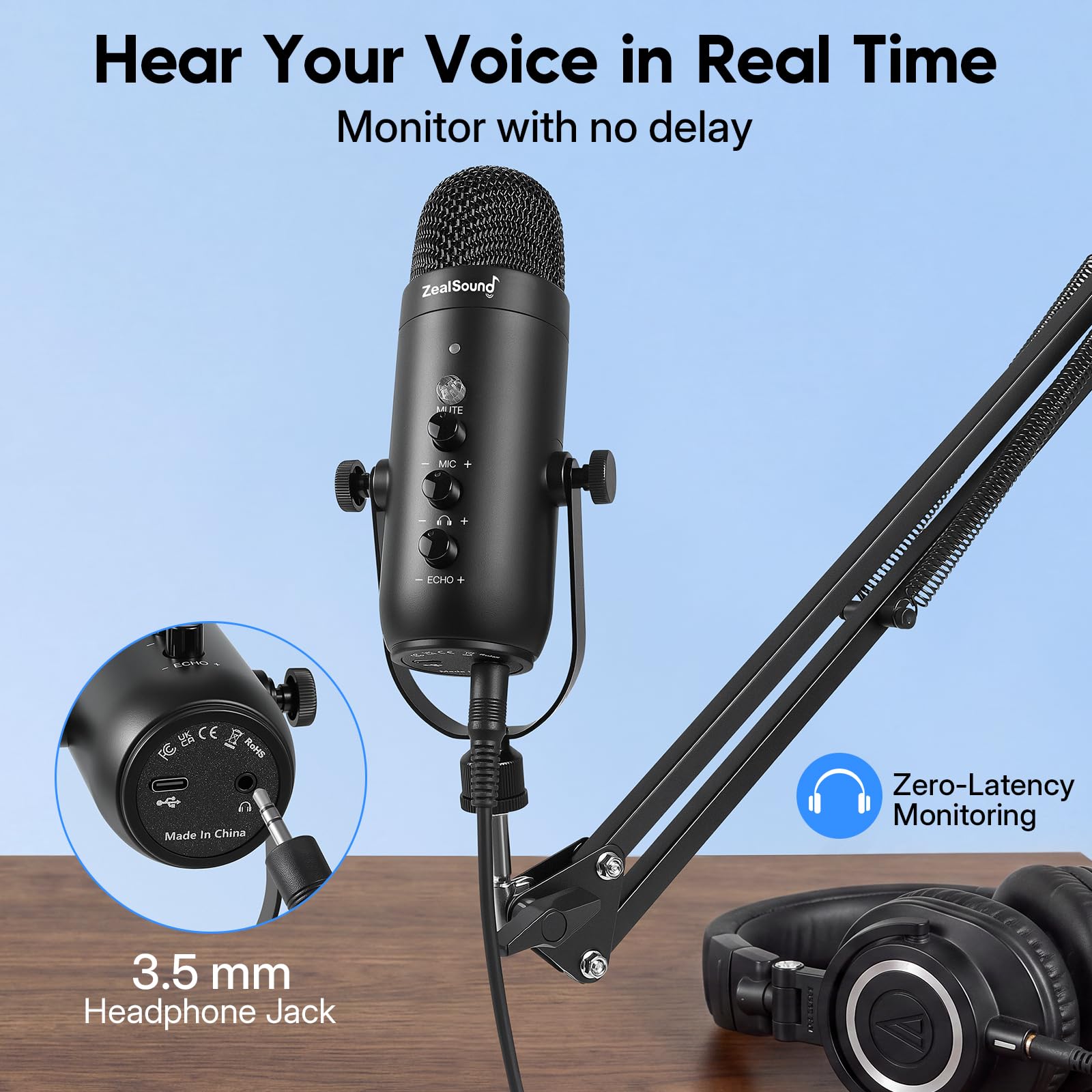 zealsound Podcast Microphone - Clear Audio -6