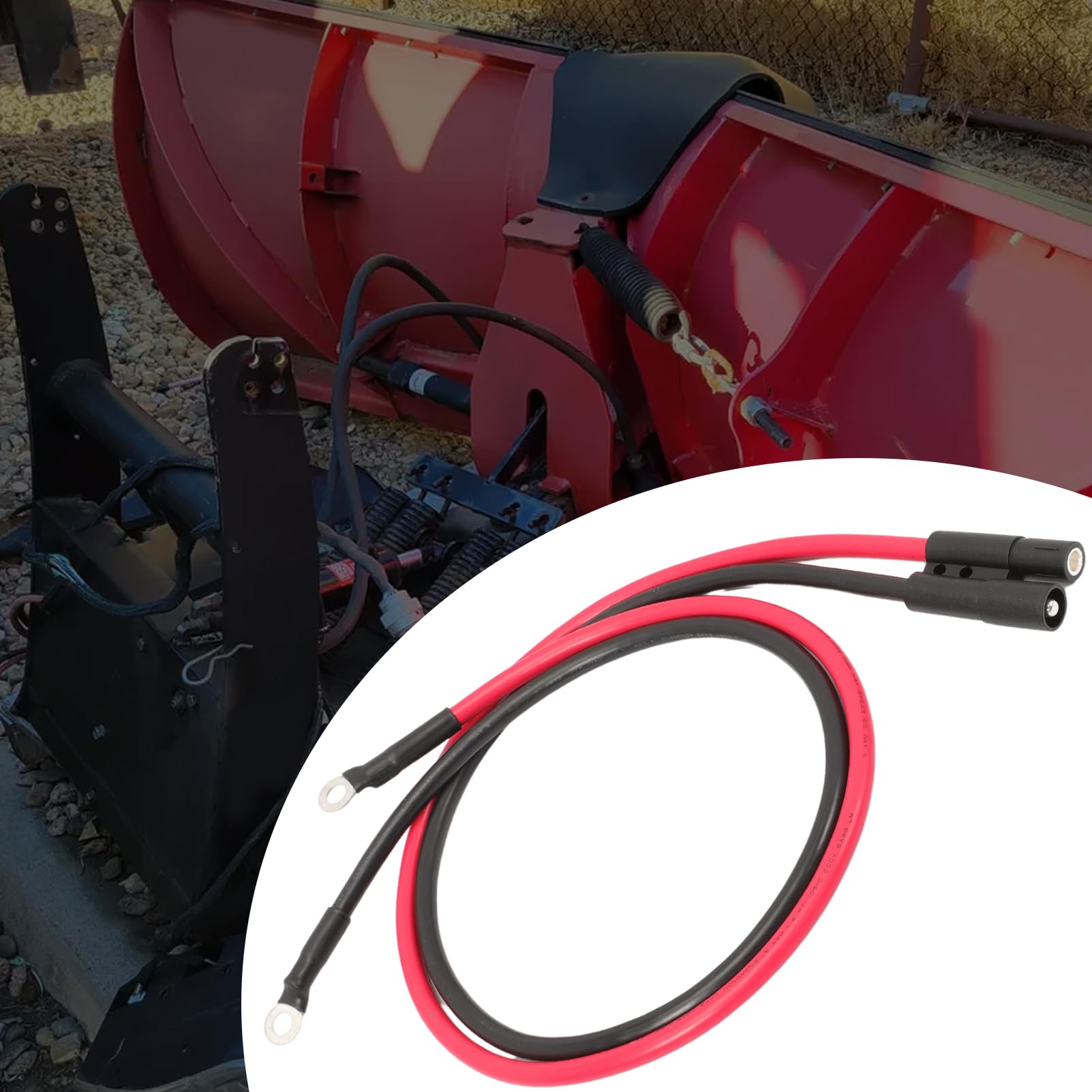 Cavo di messa a terra laterale per aratro da 91,4 cm, 1304741 HYD01690, cavo di alimentazione/terra HYD01690, compatibile con aratri e imbracatura per spazzaneve