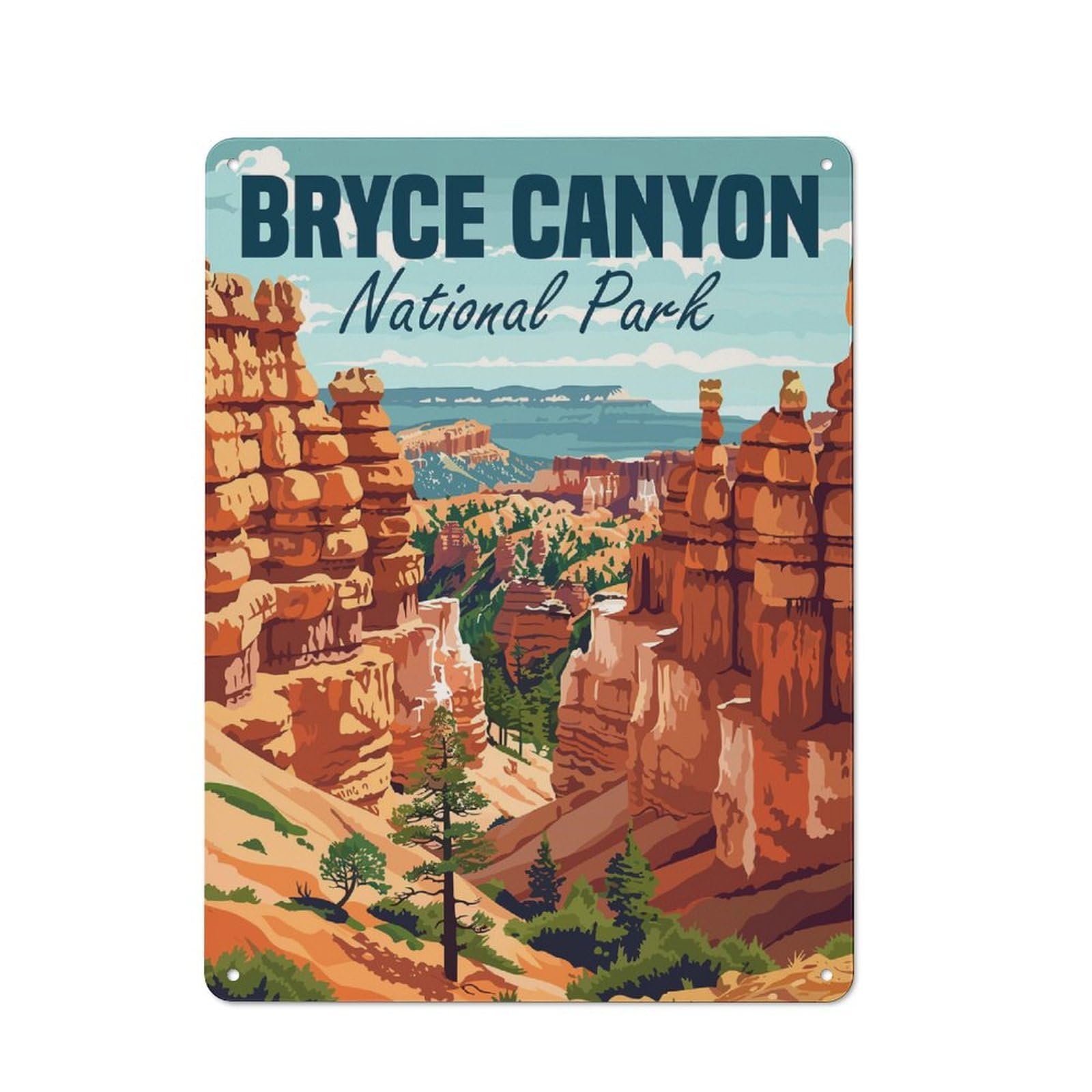 Junmoney Bryce Canyon National Park Tin Sign 40X30cm For Café Or Home Bar, Rustic Wall Decor, For Café-Style Decor Fans