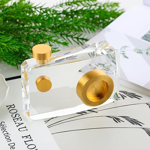 Miniatura 5 de Estatuas de decoración para el hogar, cámara de cristal pequeña, regalo de figuras de cristal, decoración de escritorio de oficina, figuras