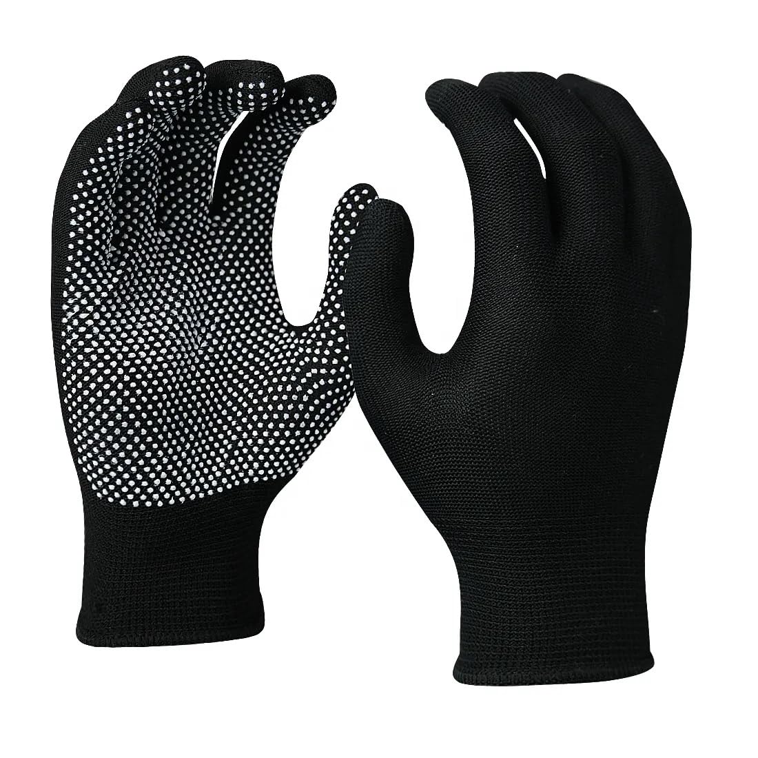 Sports PVC-Dotted Cotton Gloves for Enhanced Grip – Perfect for Cricket, Golf, Baseball, Biking, Outdoor Adventures & Work (1 Pair) (Black)-image-6