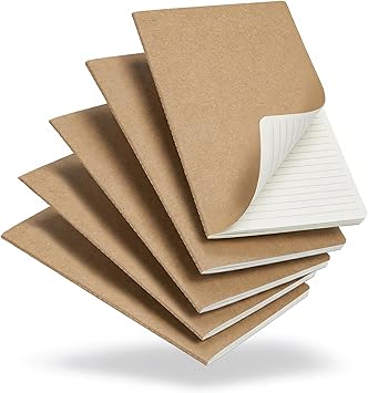 5 Pack Kraft Notebooks Bulk A5, 60 Pages Lined Ruled Journals, 8.3x5.5 Inches, Natural Kraft Cover Composition Notebooks for School Office Students Artists-Wow! eBook