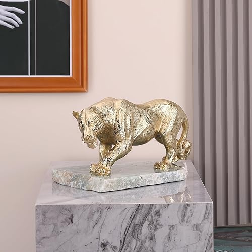 Miniatura 6 de suruim Estatua de tigre de latón, escultura de escritorio de tigre, escultura de animales para decoración del hogar, decoración de animales de la