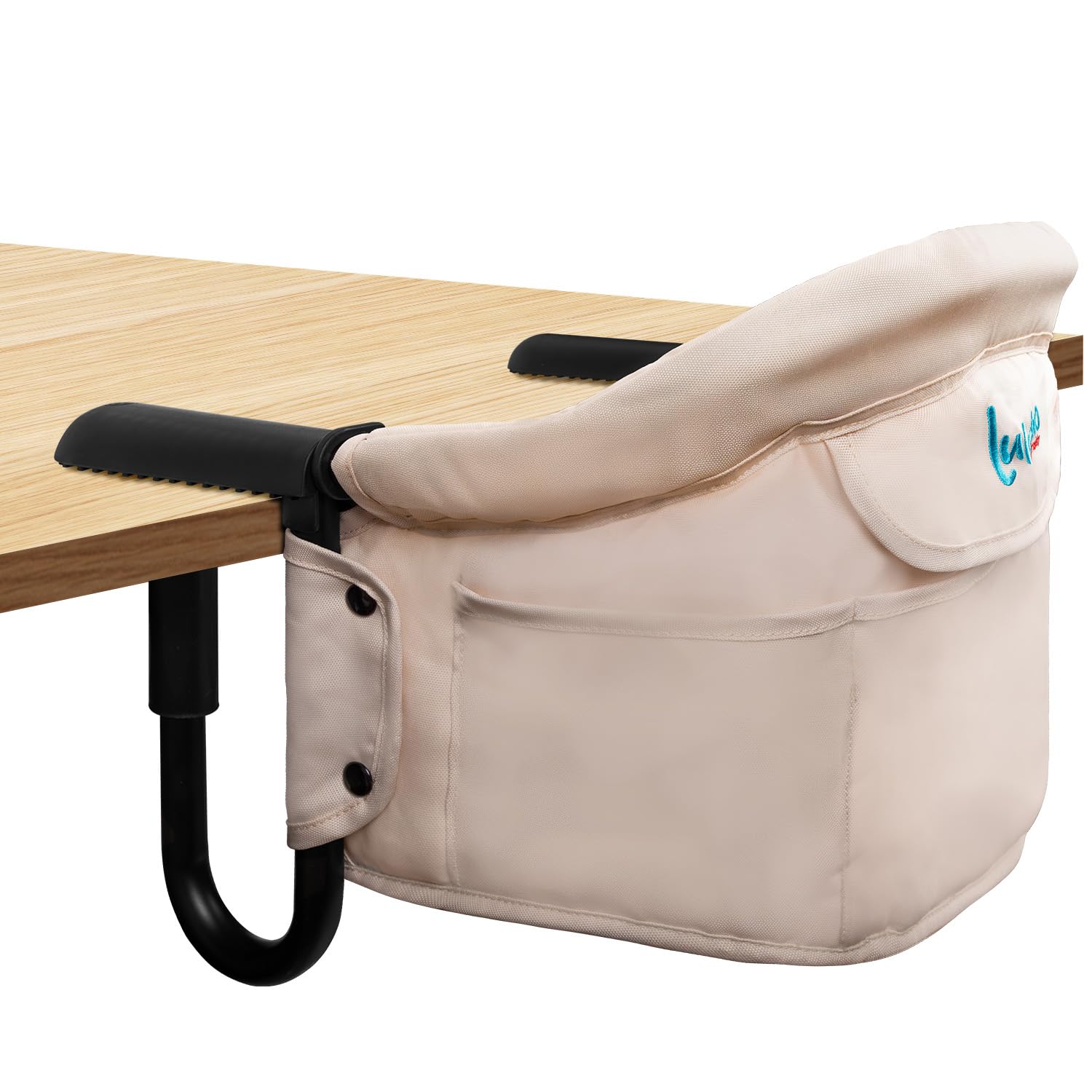Hook on High Chair,Portable Foldable High Chair for Babies 6-36 Months, Includes Storage Bag(Khaki)