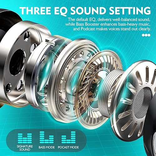 Miniatura 5 de APEKX Auriculares Bluetooth inalámbricos verdaderos  Cambia sin esfuerzo entre el uso diario y deportivo, compatible con iPhone y Android, perfecto