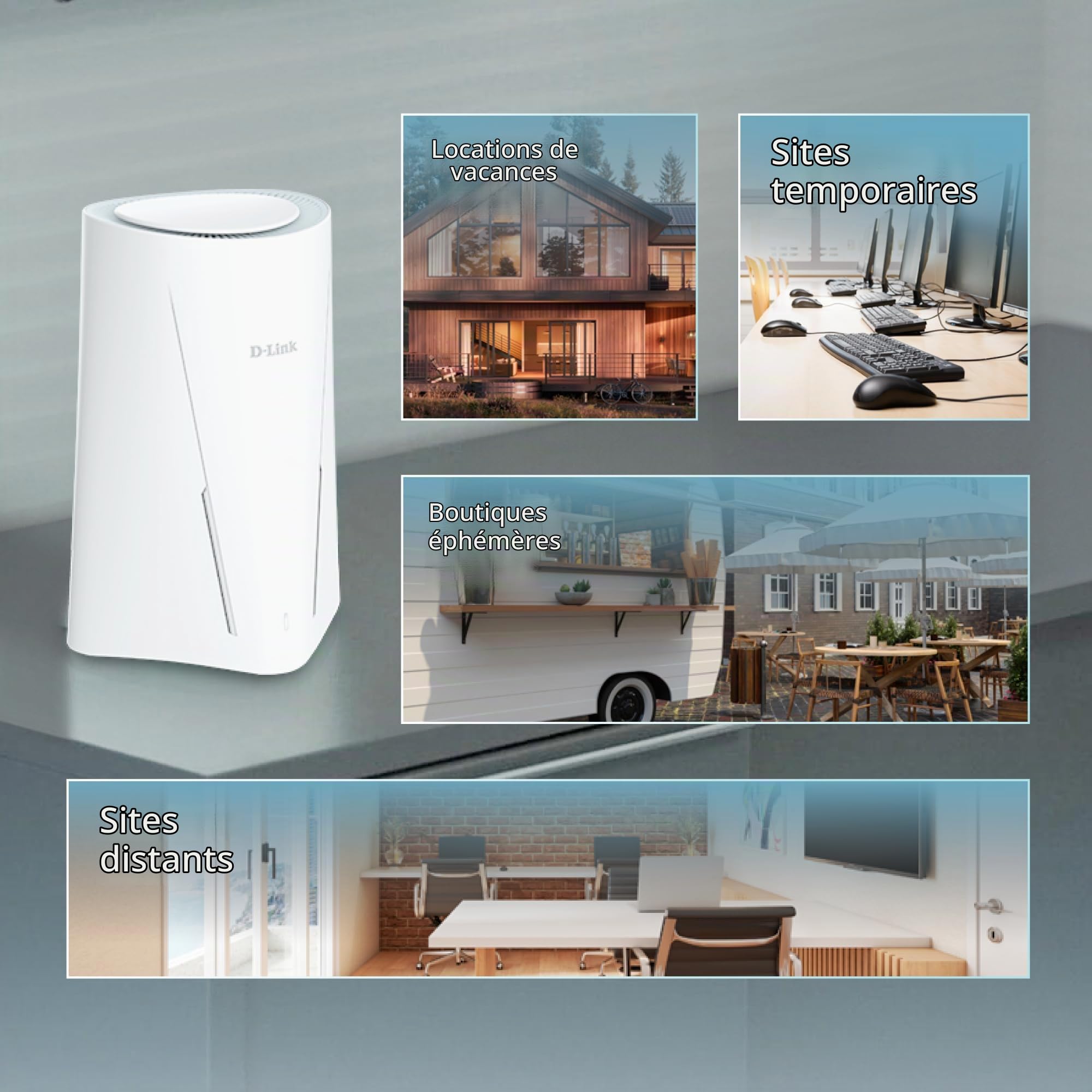 D-Link G530 Routeur Wi-FI 6 5G NR AX3000 avec Vitesses 5G allant Jusqu’à 2,6 Gbps, Wi-FI 6, Ports WAN et LAN Gigabit, basculement WAN, WPA3, VPN, VLAN, déverrouillé pour Tous Les réseaux/opérateurs.