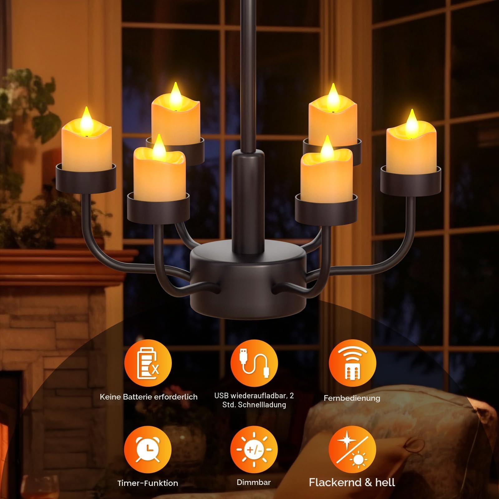 SoulBay Aufladbare LED Teelichter 12 Stück mit Ladestation Timer Fernbedienung