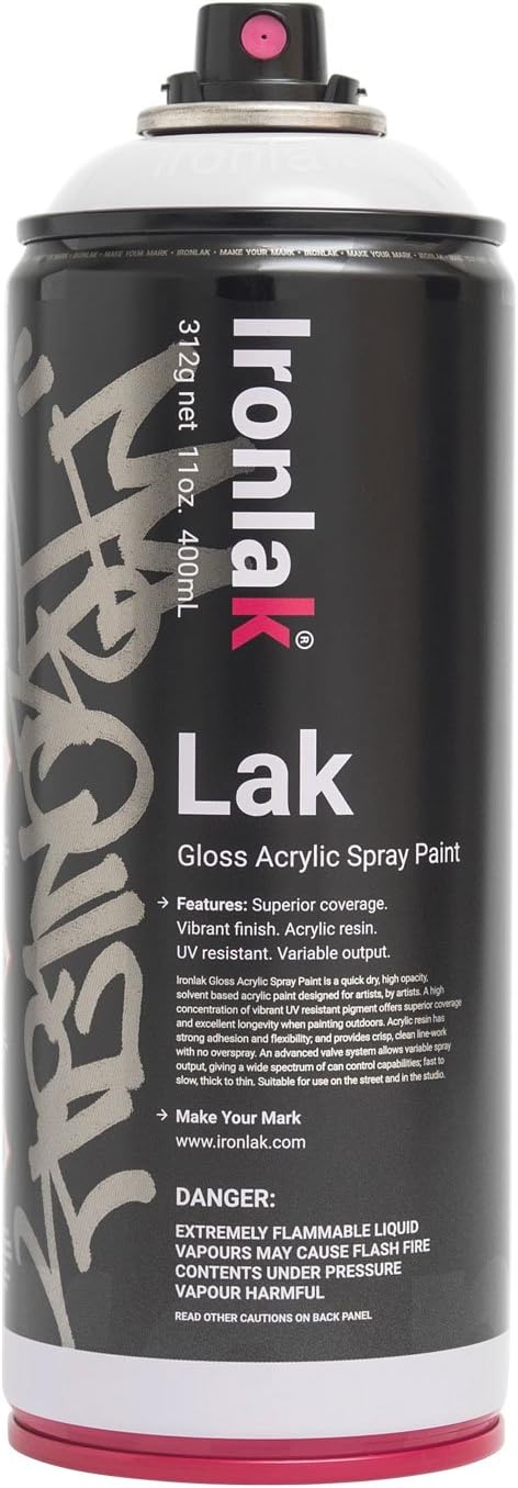Ironlak 400 ml"Aspen/White" Gloss Acrylic Spray Paint