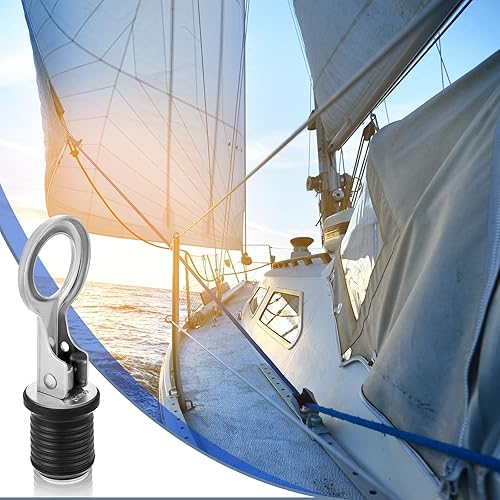 Miniatura 5 de Amyhill 4 Pcs Boat Plugs Snap Handle Drain Plug for 1 Inch Diameter Marine Drain Twist Marine Boat Rubber Accessories