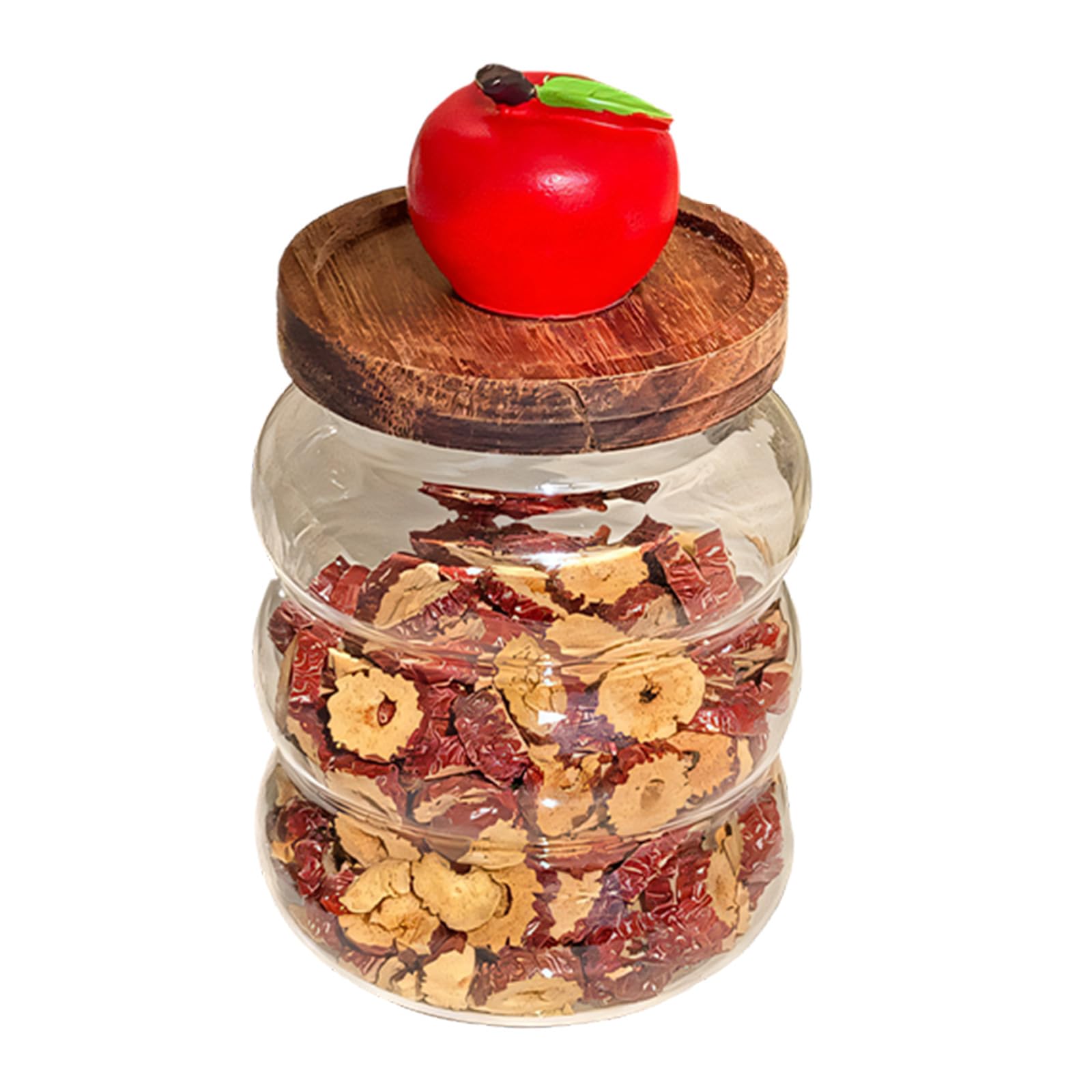 Shurhome Airtights Glass Seasoning Coffee Storage Jar with Wood Lid for Kitchen Organization Store Organization Containers