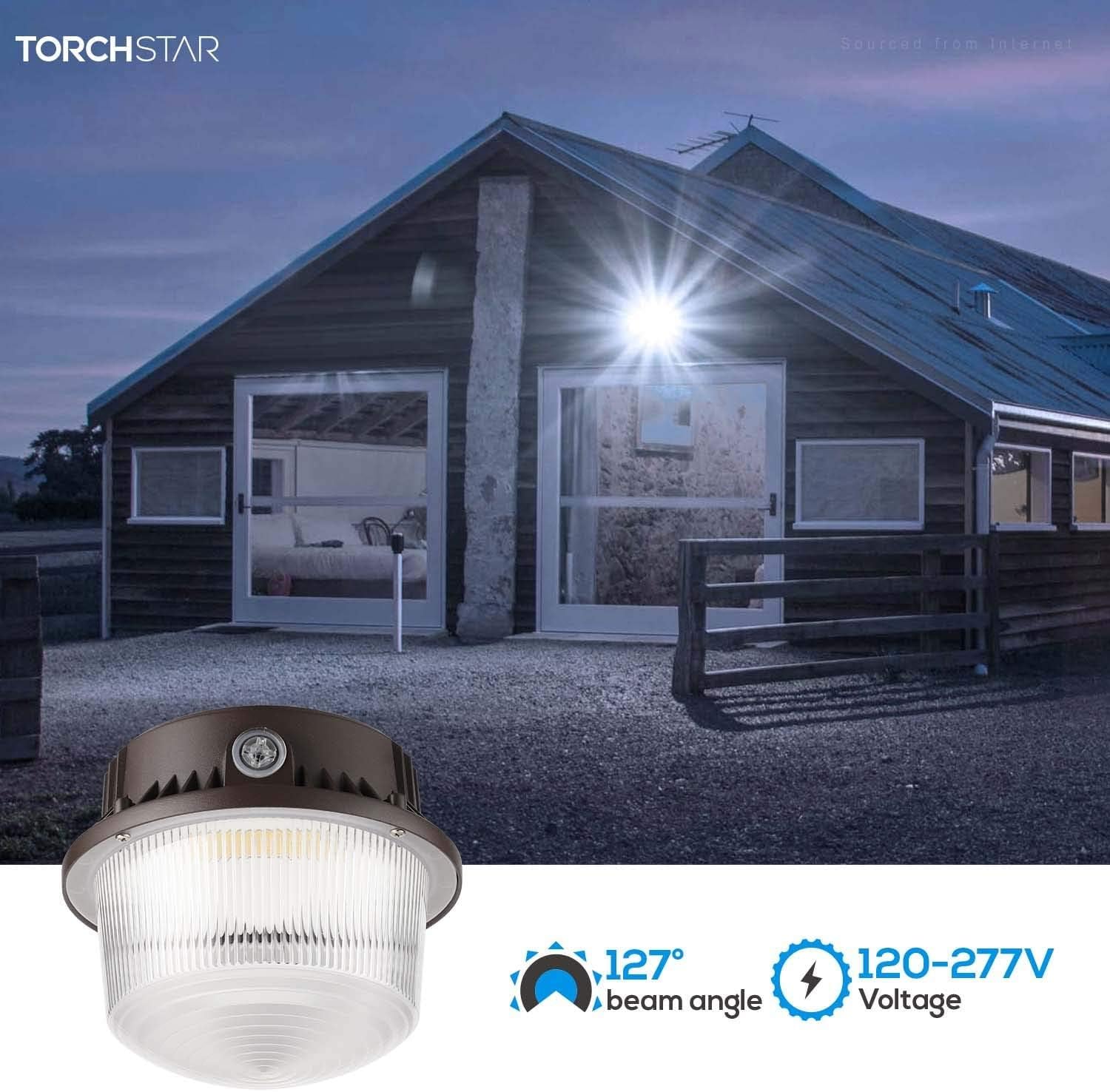 Flash Sale Buy 1 get 1 TORCHSTAR LED Barn Light 43W, Dusk to Dawn LED Outdoor Lighting with Photocell, Security Area Lights, 5000K Daylight