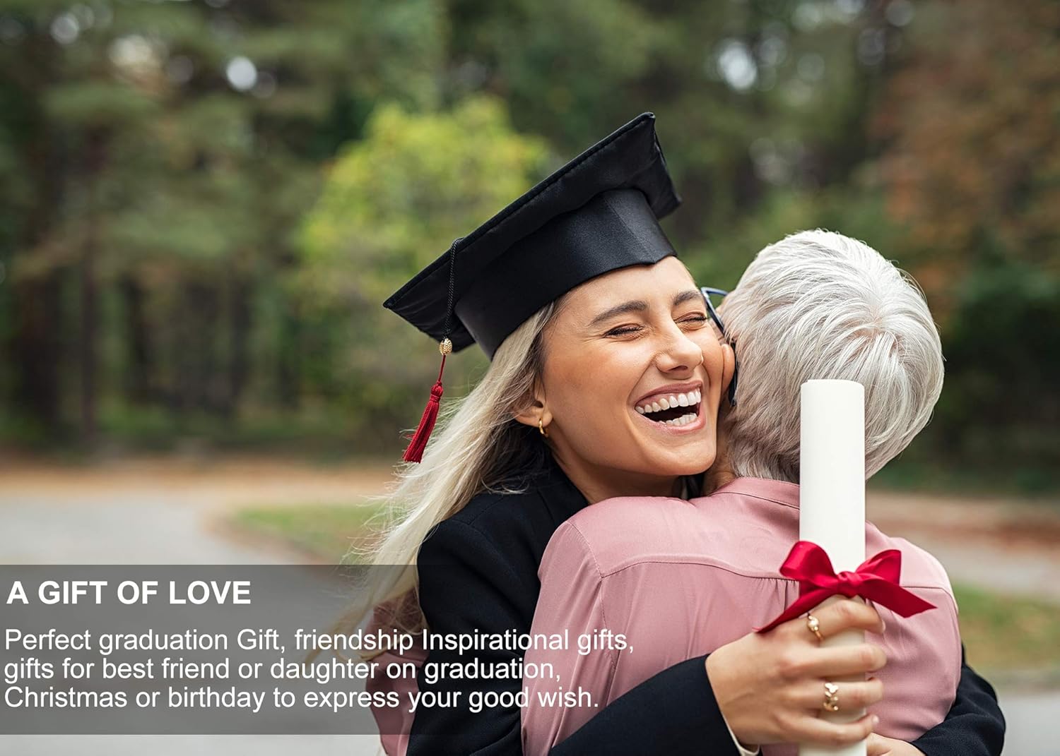 Graduation Gifts for Her 2026 College, Sterling Silver Two Interlocking Infinity Heart Necklace, Inspirational Graduation Gift, High School Graduate Gifts for Best Friend or Daughter - Image 6