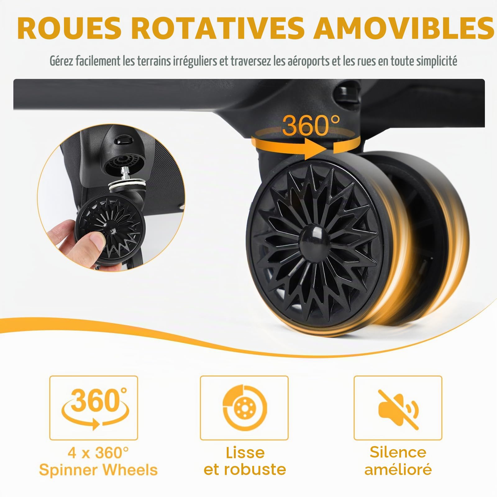 Ponhog Sac à Dos pour Ordinateur Portable 15,6 Pouces avec 4 Roues pivotantes - Résistant à l'eau - pour Le Travail Le Voyage Le Trajet Noir