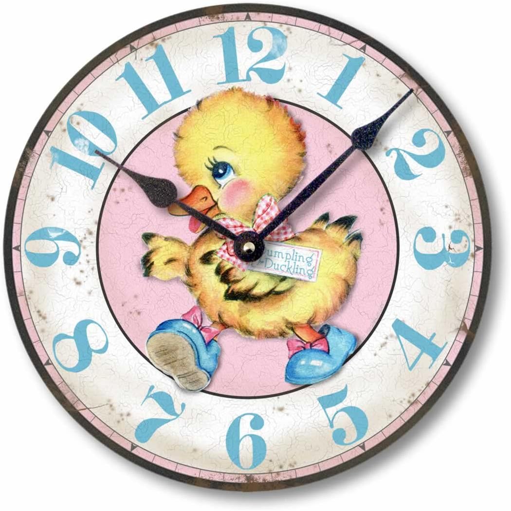 Item C9013 Vintage Style 10.5 Inch Duckling Baby Nursery Clock