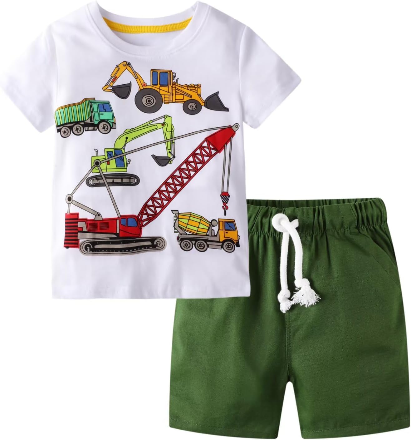 Boy Summer Clothes Toddler Outfits Kids Cotton Short Sleeve Shirt Shorts Set 2-7 Years